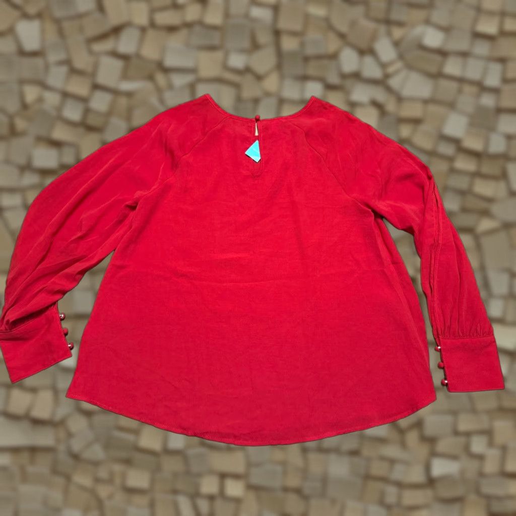 Vintage Maurices Blouse Women's Size Small Red Long Sleeve NWT Shirt Regular Womens Size S / US 4 / IT 40 - 1 Thumbnail