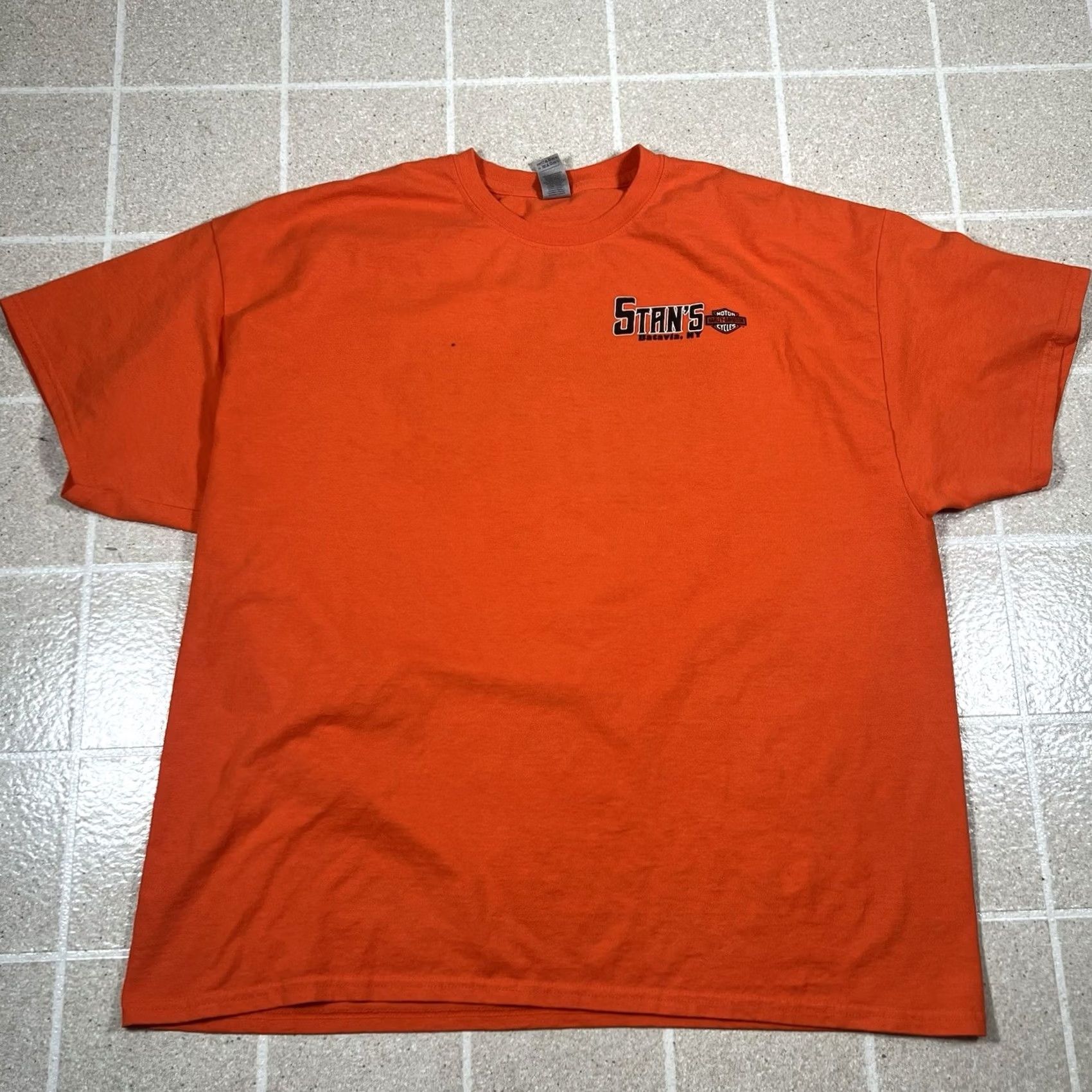 Harley Davidson HARLEY-DAVIDSON T-Shirt Men 2XL Orange Biker New York Stan’s Batavia NY Motorcycle Vintage Size US XXL / EU 58 / 5 - 3 Thumbnail