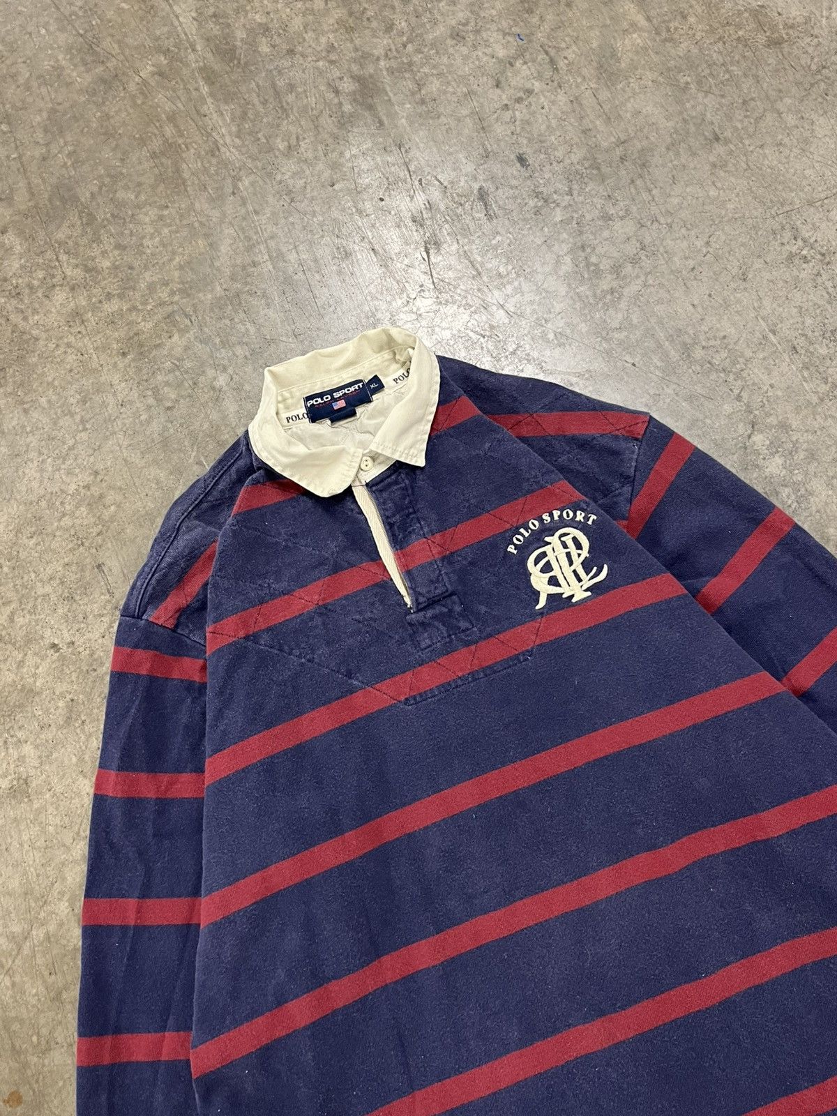 Polo Ralph Lauren × Vintage Polo sports vintage rugby stripped longsleeve preppy rare Size US XL / EU 56 / 4 - 5 Thumbnail