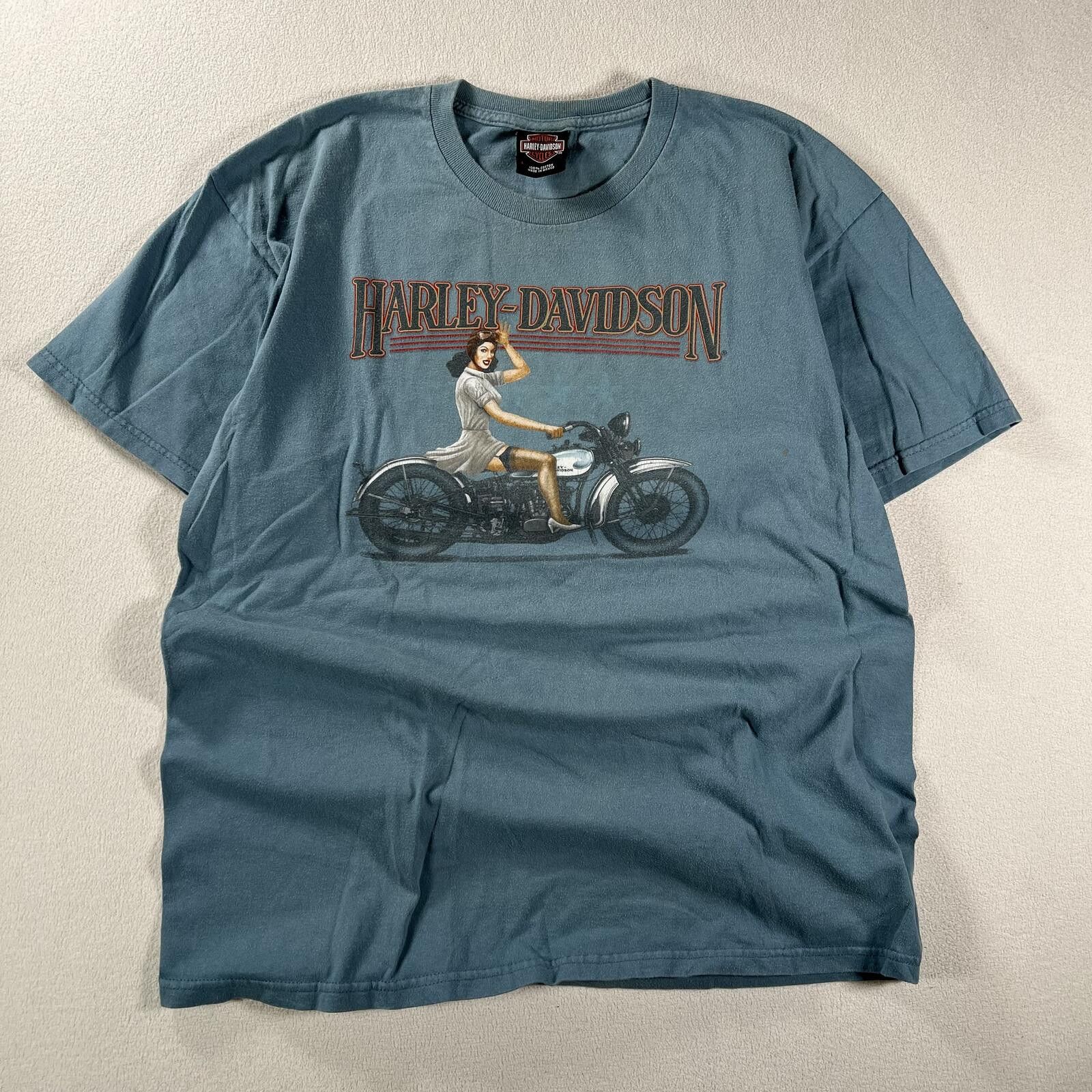 Harley Davidson Vintage Harley Davidson Female Biker New Hampshire Tee Size US L / EU 52-54 / 3 - 1 Thumbnail