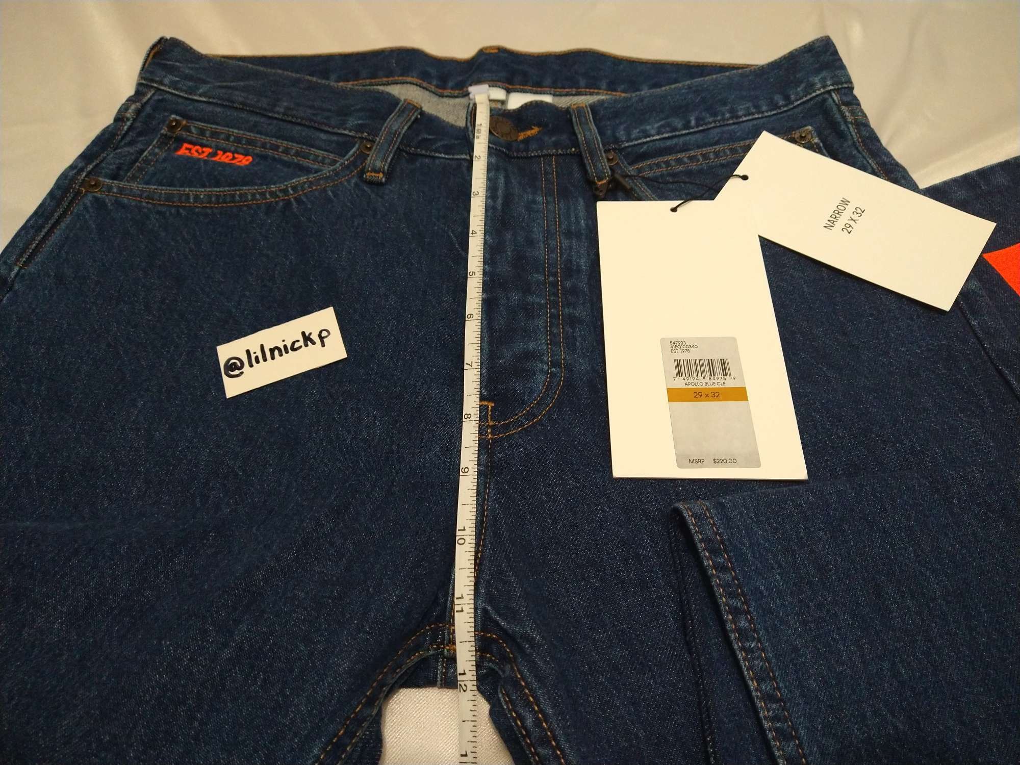 Calvin Klein 205W39NYC EST. 1978 Narrow Leg Apollo Blue Jeans Size US 29 - 7 Thumbnail