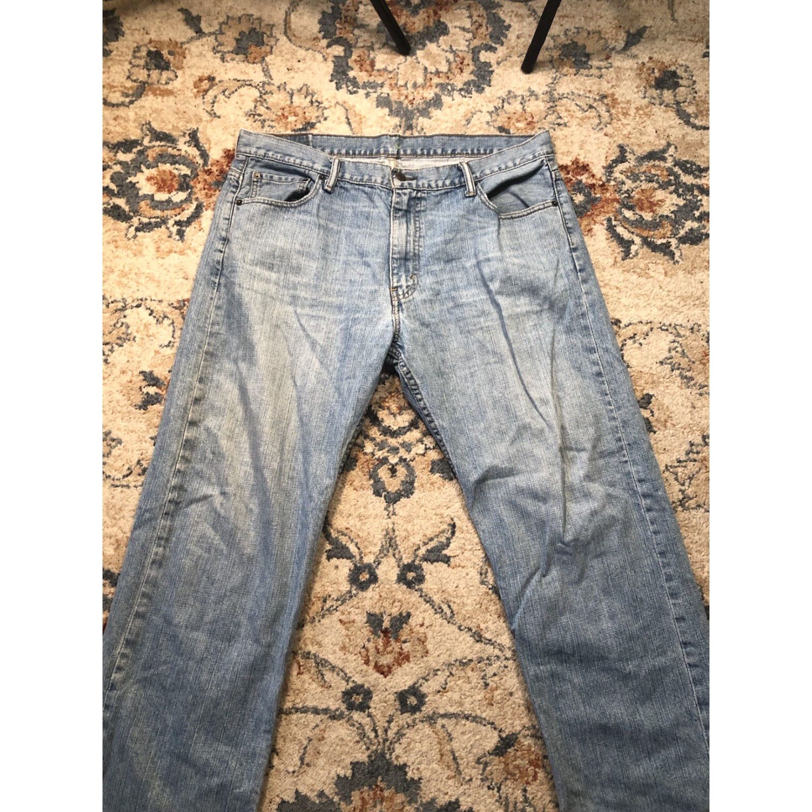 Levi's Levi's 569 Jeans Mens 36x28 Light Wash Denim Relaxed Straight 5-Pocket Logo Zipper Button Blue Size US 36 / EU 52 - 3 Thumbnail