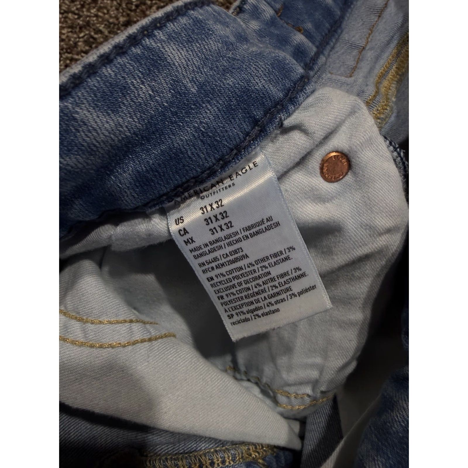 American Eagle Outfitters American Eagle Outfitters Jeans Adult 31 Blue Denim Cotton 5-Pocket Skinny Mid Rise Inseam 32 Air Flex 360 Mens Size US 31 - 6 Thumbnail
