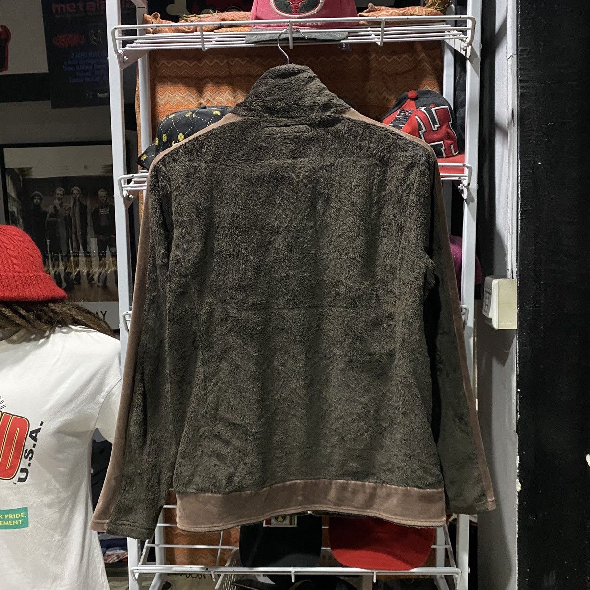 Katharine Hamnett London Vintage fleece-lined bomber jacket with suede-like panels Size US M / EU 48-50 / 2 - 2 Thumbnail