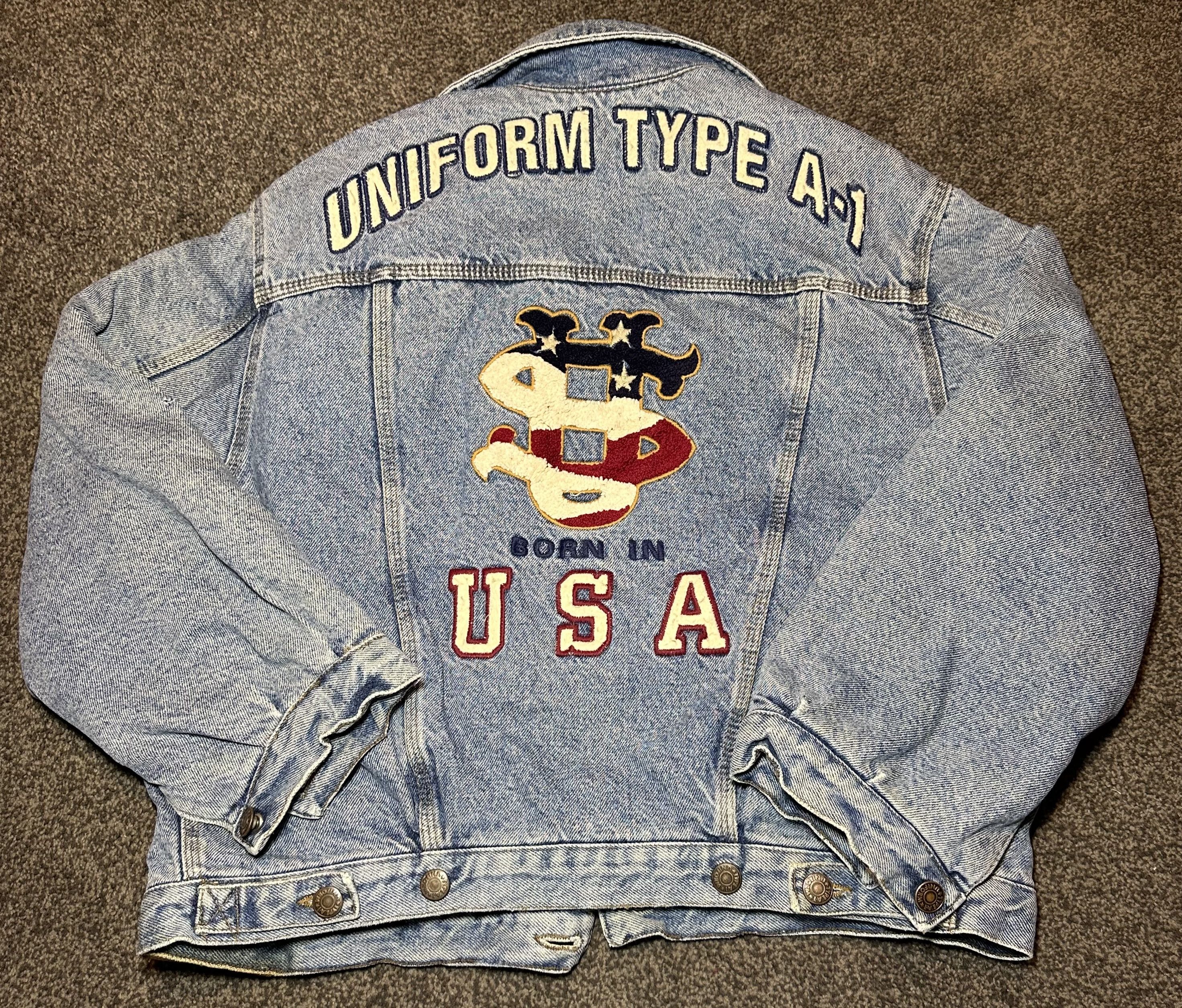 Other 1980s Uniform Jeans Type A-1 Denim Jacket (Made in Italy) Size XL / US 12-14 / IT 48-50 - 2 Thumbnail