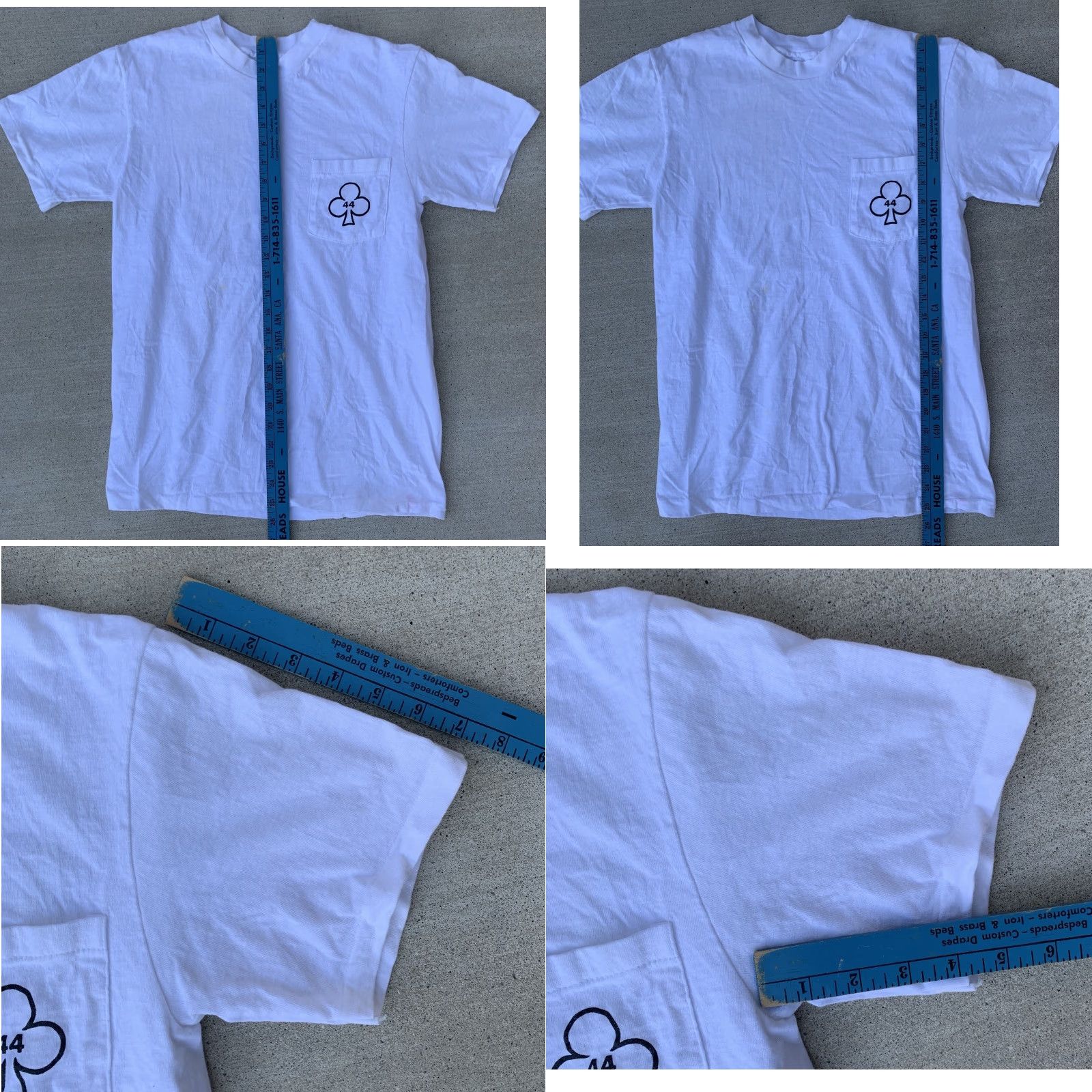 Hanes VINTAGE Hanes Beefy-T 44 Ace of Clubs Pocket T Shirt Mens M White Cotton Single Stitch Graphic Print 1980s Size US M / EU 48-50 / 2 - 11 Thumbnail