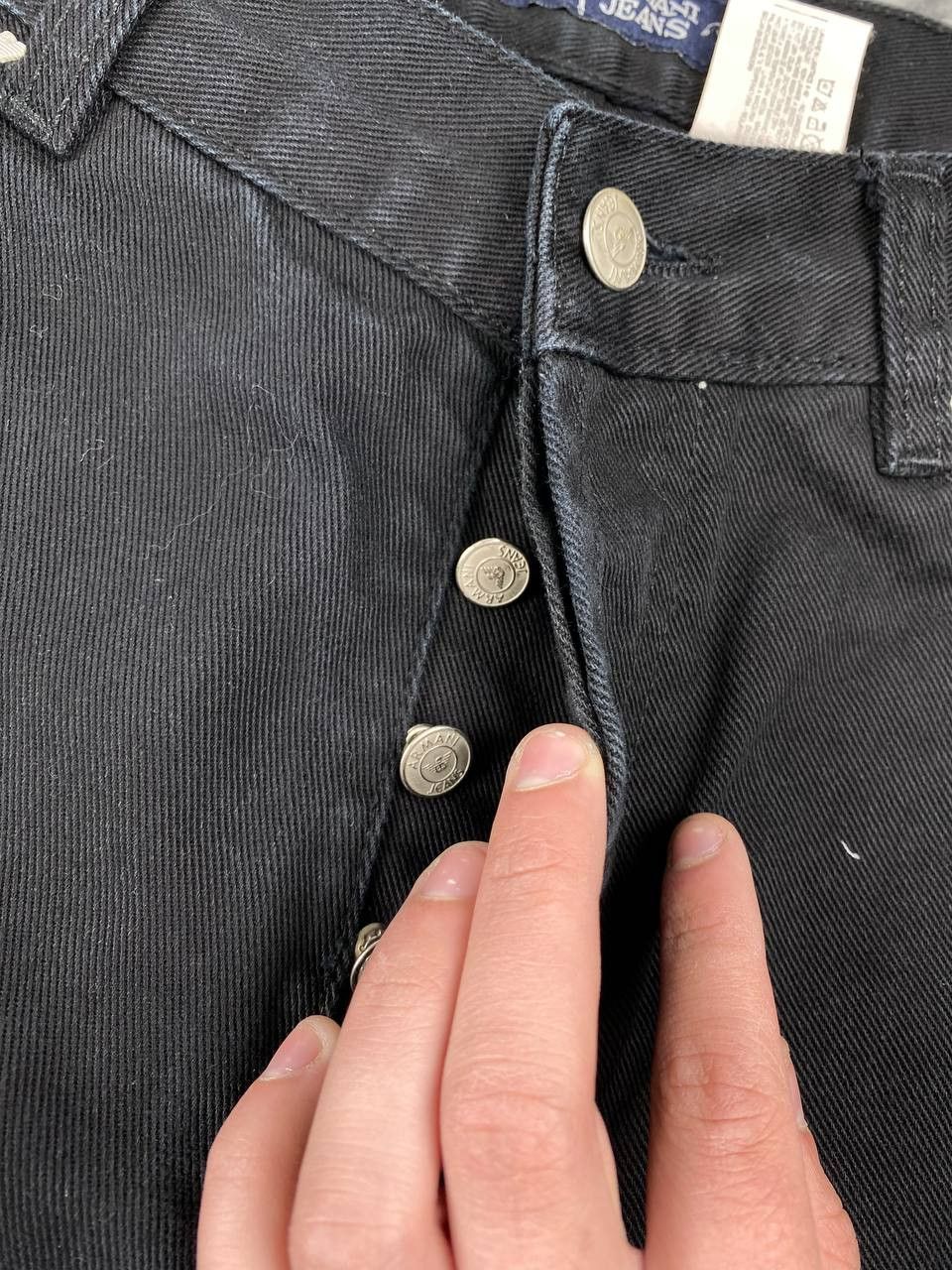 Armani Vintage Armani Jeans Denim Jeans Big Logo Men Size 34 Black Size US 34 / EU 50 - 8 Thumbnail