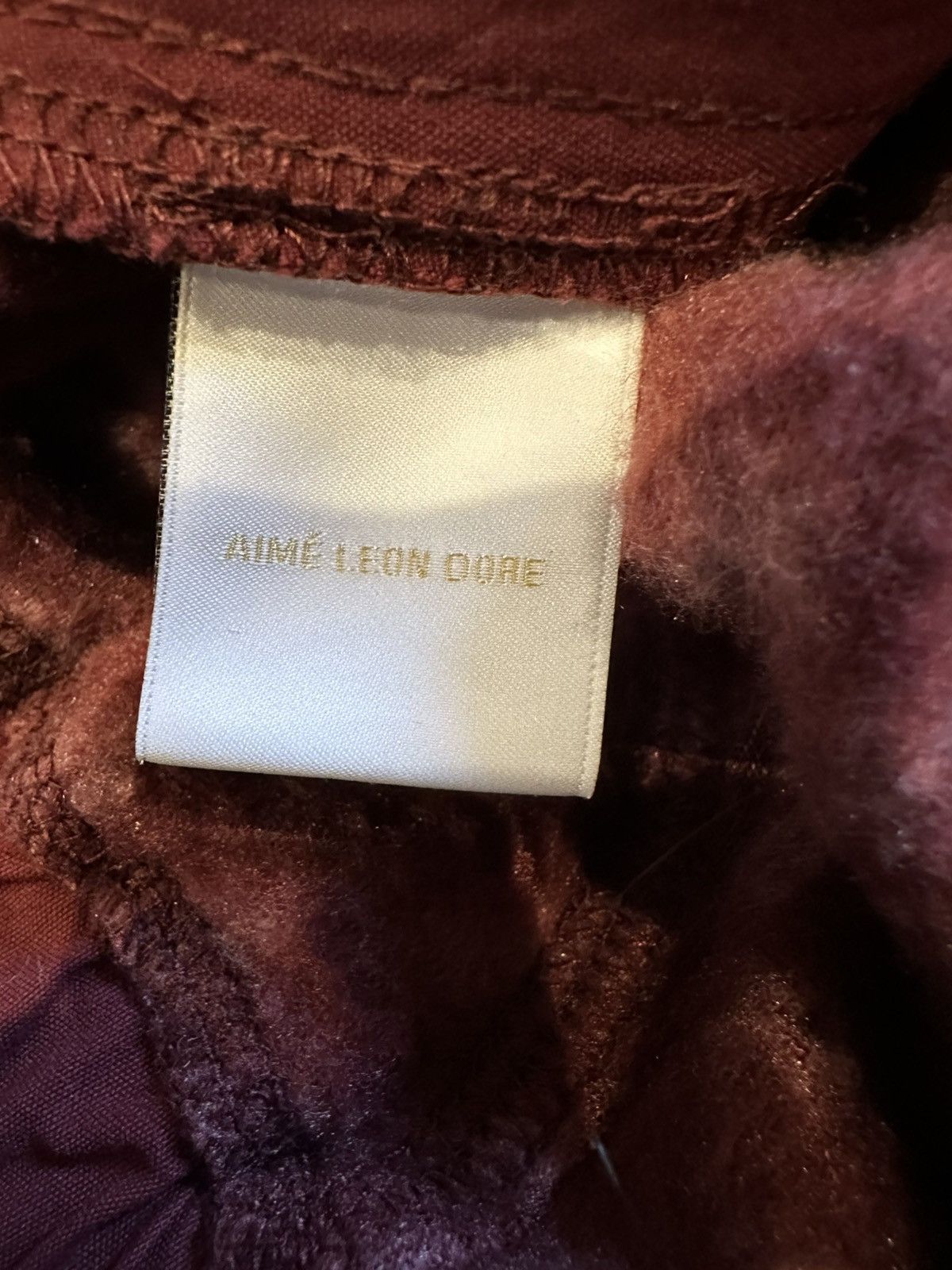ALD Aime Leon Dore Fleece Pants SMALL Burgundy/Win