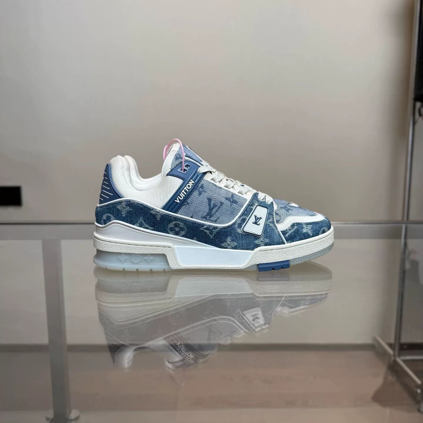 Louis Vuitton LV Trainer Blue Denim Sneakers Size US 8.5 / EU 41-42 - 2 Thumbnail