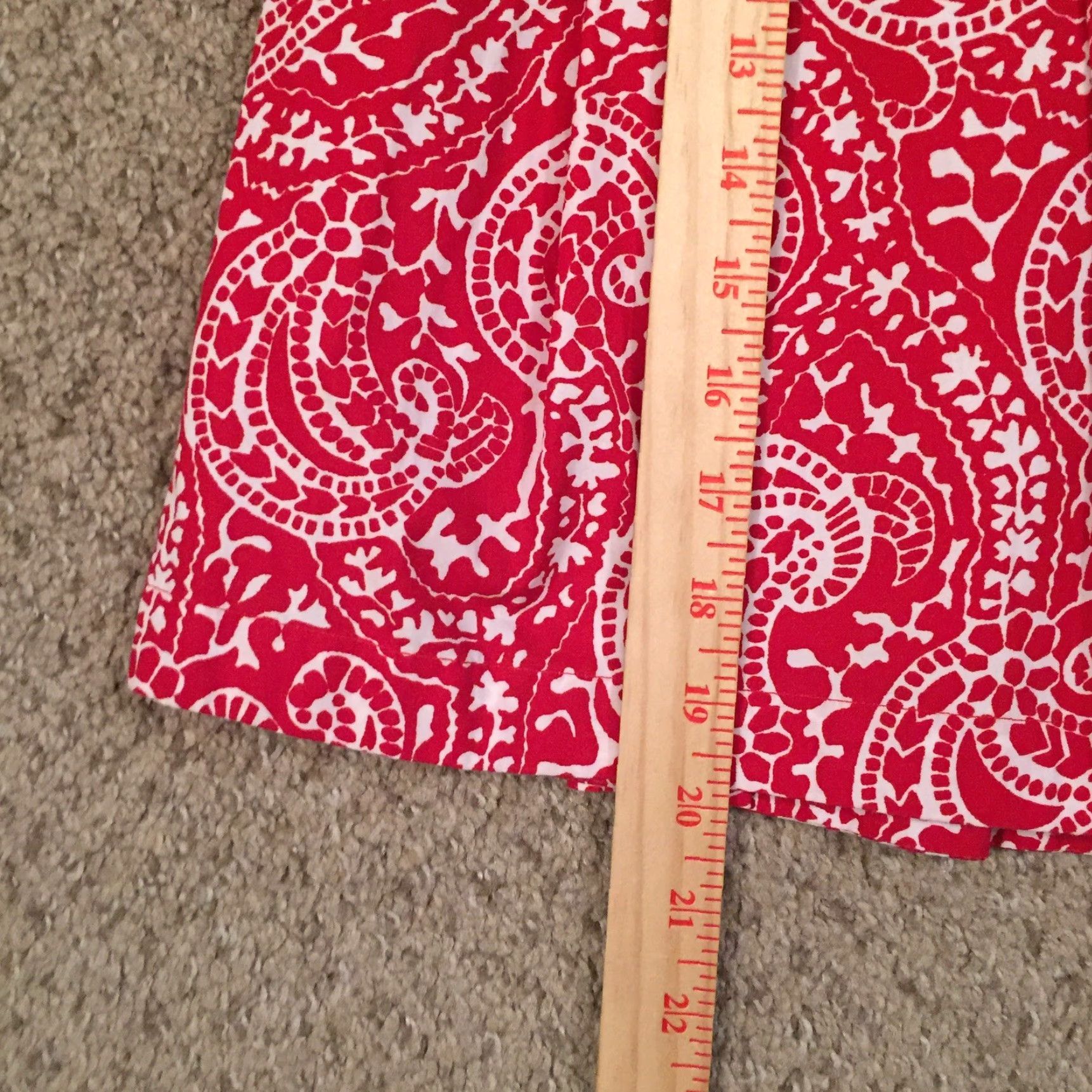 Tommy Hilfiger Tommy Hilfiger Skirt Women Short Red Paisley Pockets Unlined Zip Casual Size 8 Size 30" / US 8 / IT 44 - 5 Thumbnail