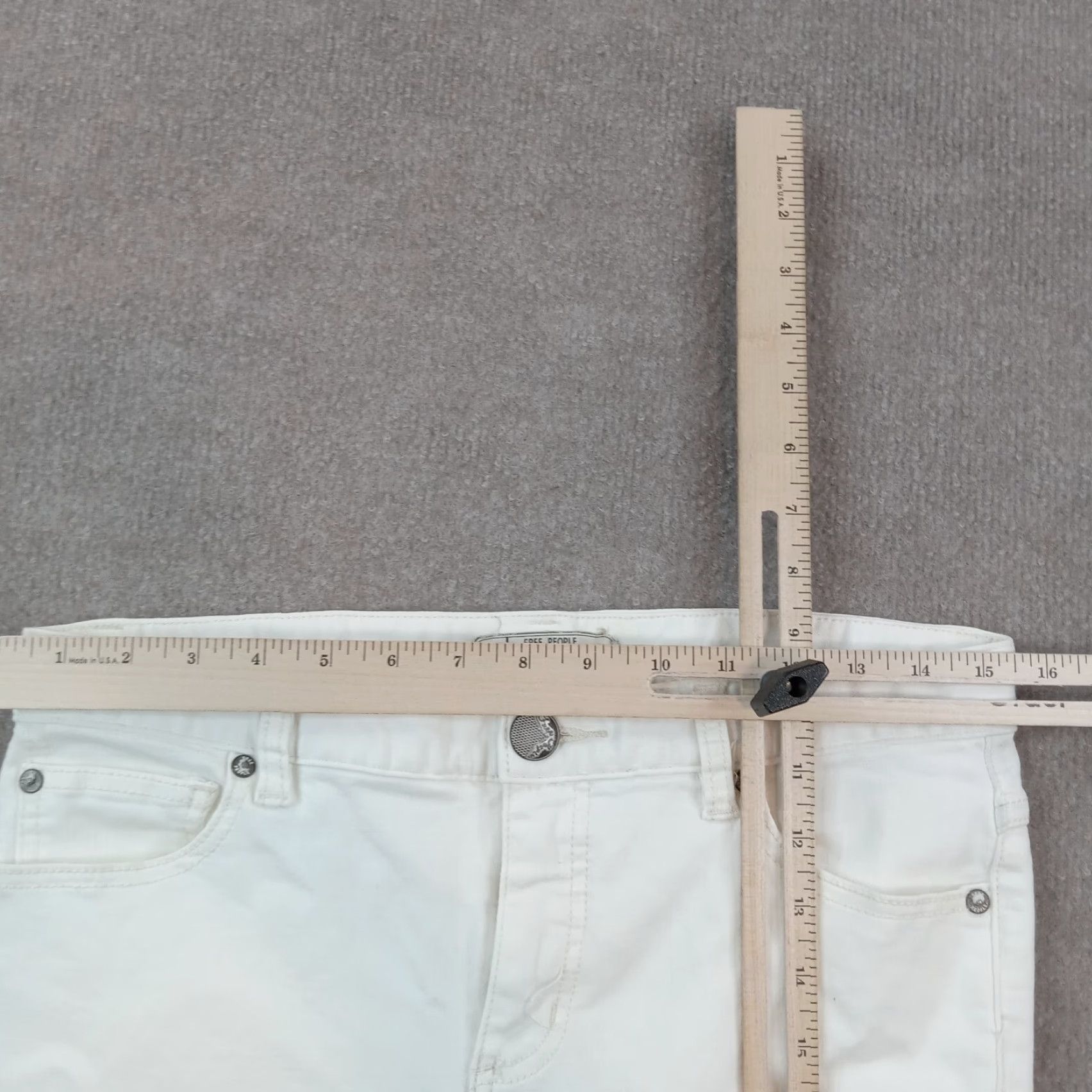 Free People Free People Womens White Skinny Jeans Distressed Stretch Size 29 30x26 Size 29" - 4 Thumbnail