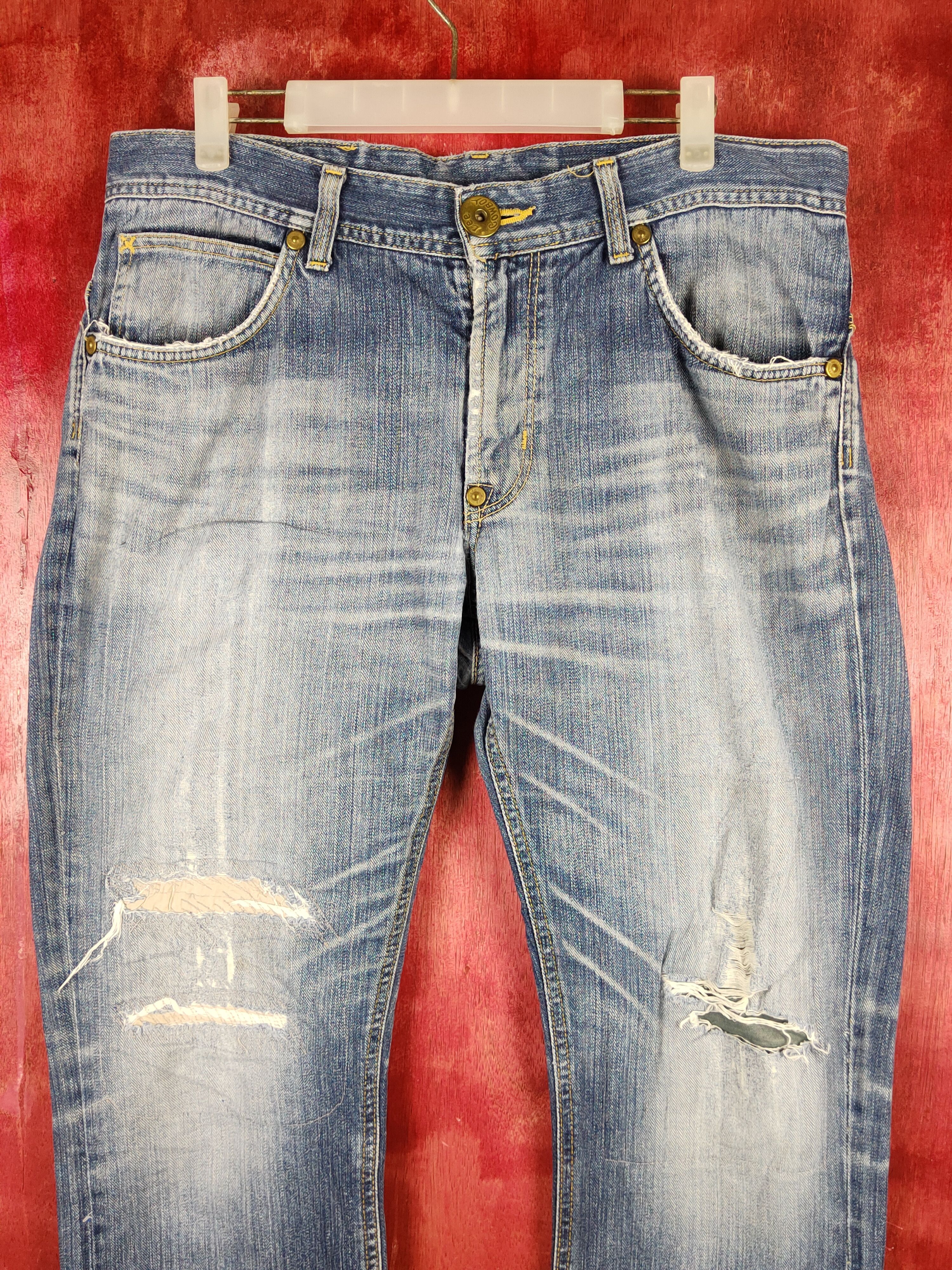 Japanese Brand Lee Blue Distressed Ripped Jeans #S2200 Size US 36 / EU 52 - 2 Thumbnail