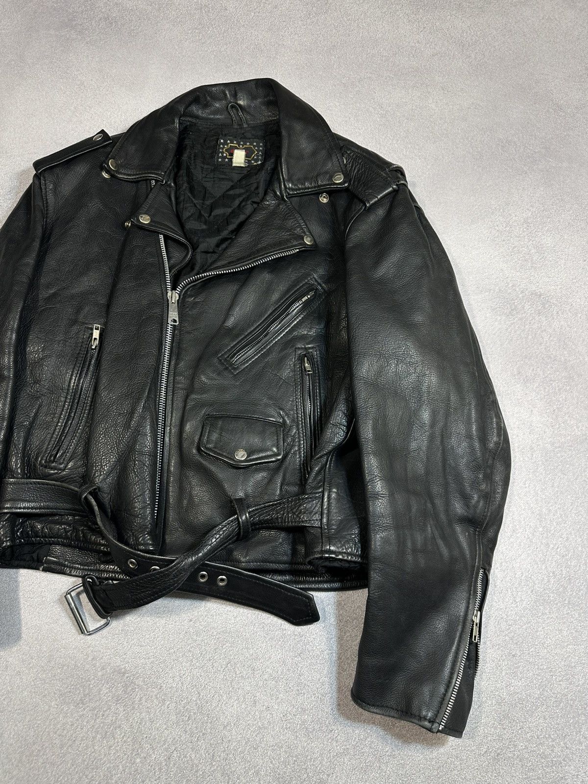 Other Vintage Dollar Men’s Heavy Leather Moto Jacket Sz M Size US M / EU 48-50 / 2 - 6 Thumbnail