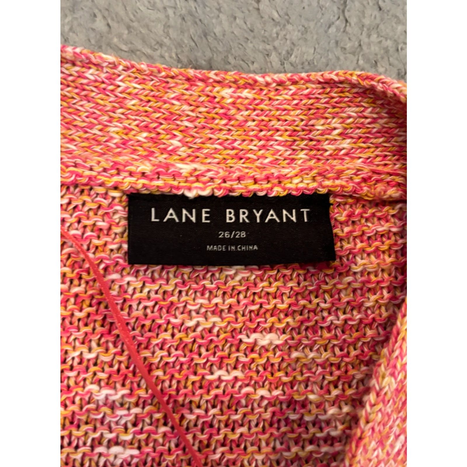 Vintage VINTAGE Lane Bryant Open Front Knit Cardigan Sweater Womens 26/28 Peach Orange L/S Size 4XL / US 24-26 - 2 Thumbnail
