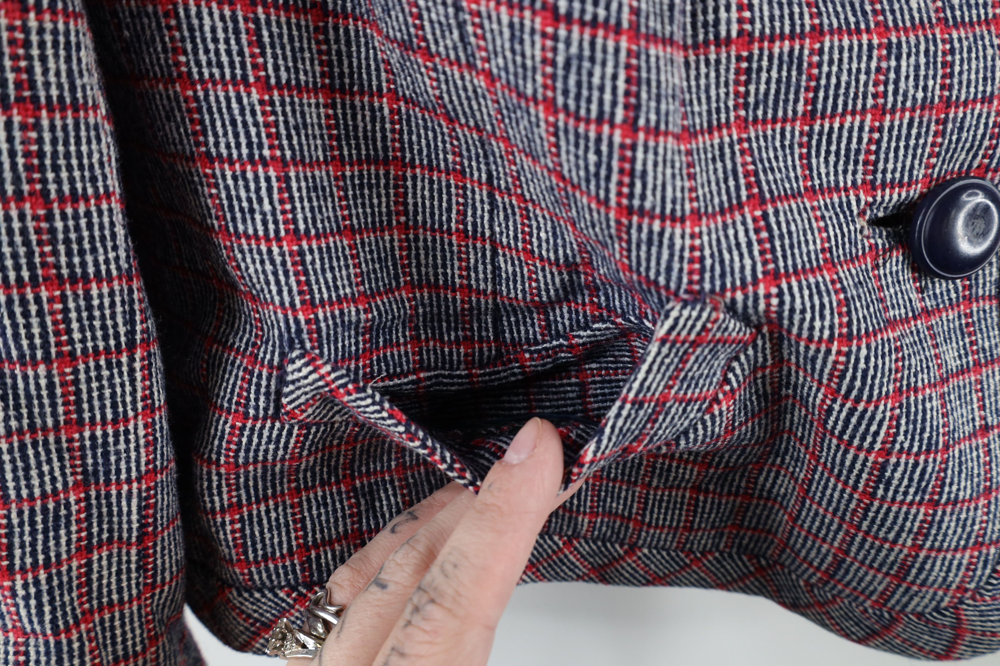 Vintage Vintage 50s 60s Rockabilly Wool Blazer Jacket Plaid USA Size M / US 6-8 / IT 42-44 - 4 Thumbnail