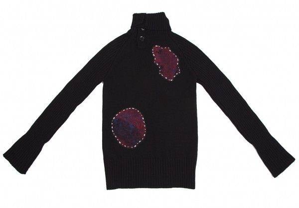 image of Yohji Yamamoto Noir Turtleneck in Black/Red, Men's (Size Medium)