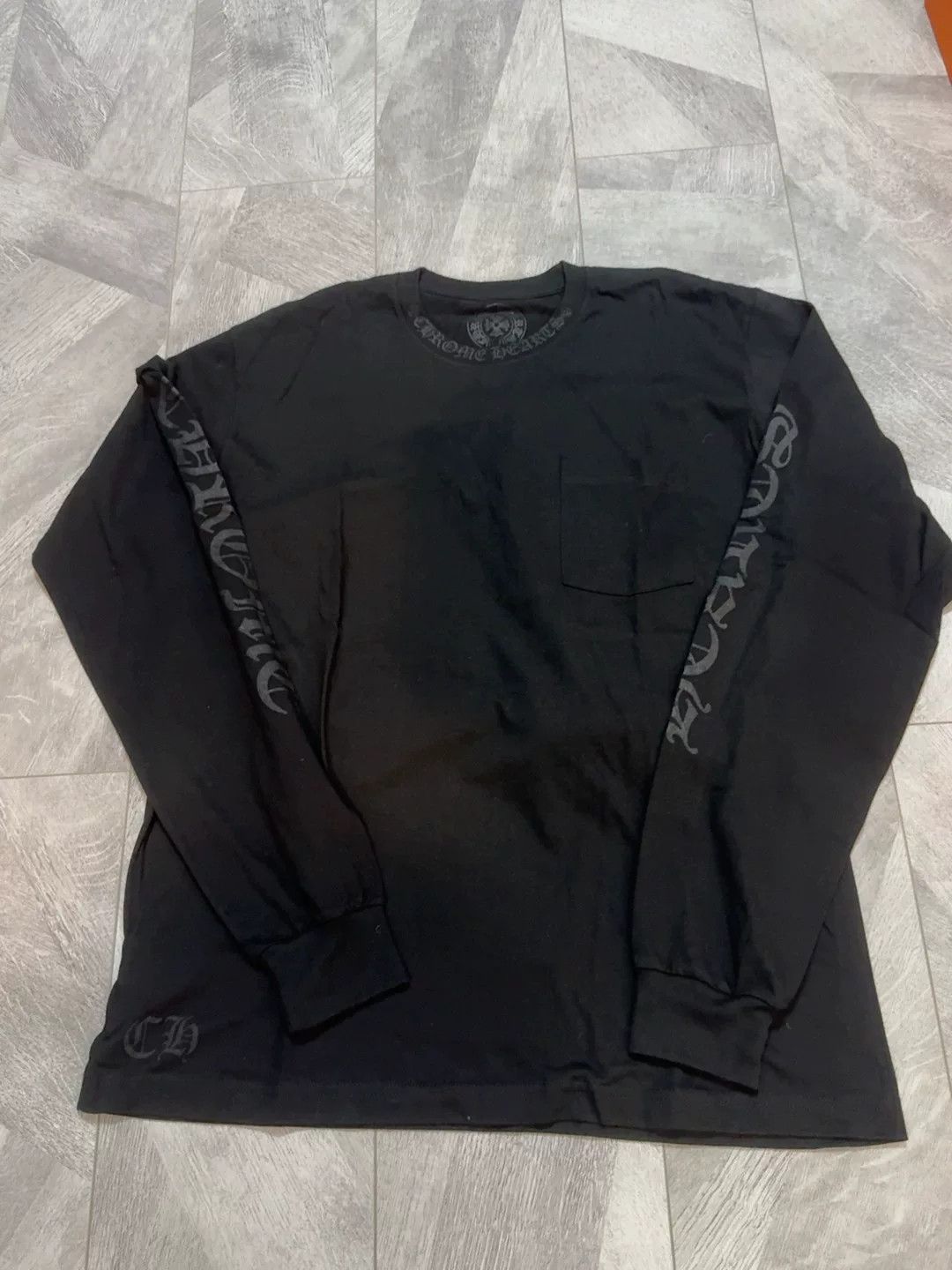 Chrome Hearts Chrome Hearts Black Long Sleeve Logo Tee Size US XL / EU 56 / 4 - 1 Thumbnail