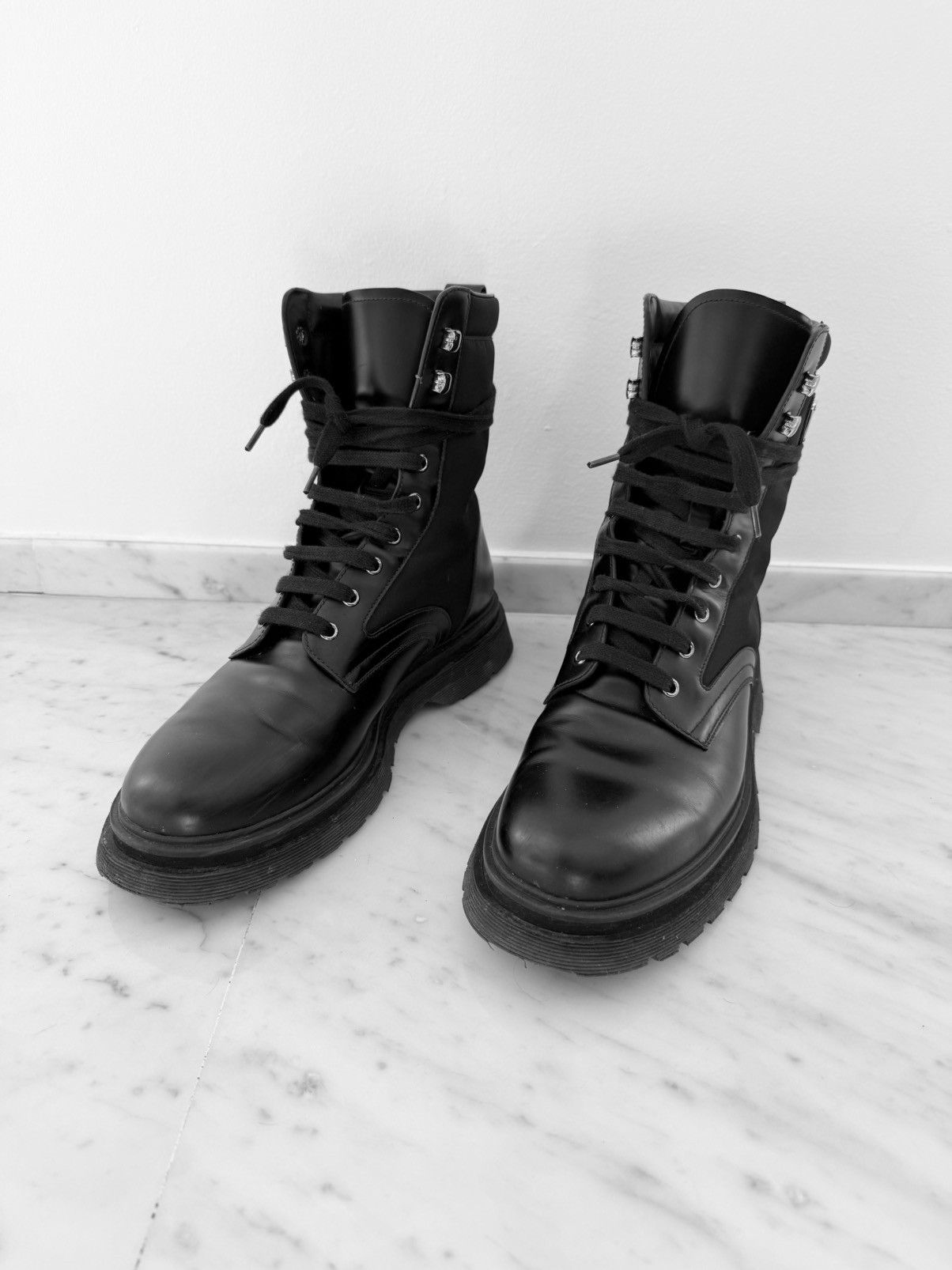Prada Triangle Logo Combat Boots, nylon / leather Size US 10 / EU 43 - 3 Thumbnail