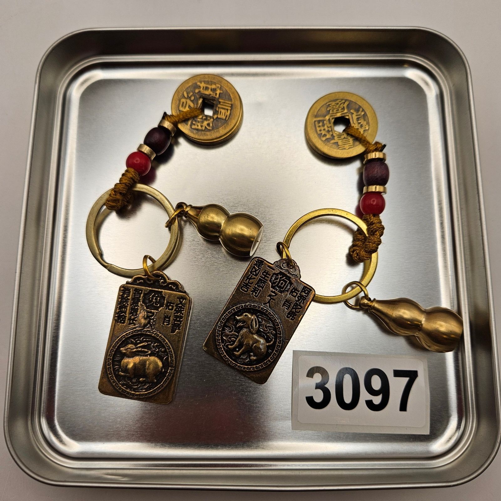 Other CHINESE FENG SHUI LUCKY COIN KEYCHAIN LOT BRASS GOURD CHARMS Size ONE SIZE - 1 Thumbnail