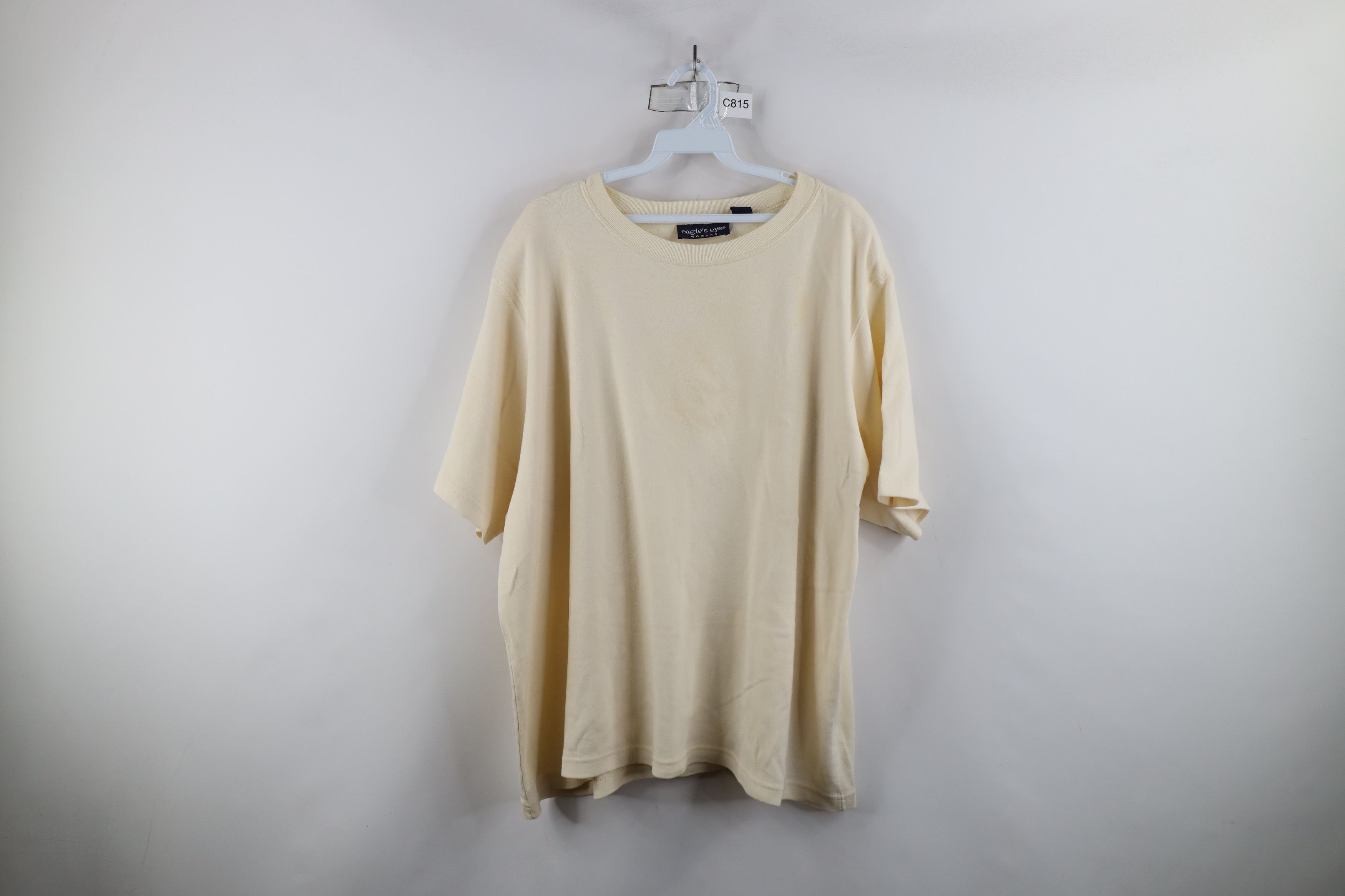 Vintage Vintage 90s Streetwear Cotton Short Sleeve T-Shirt Beige Size 3XL / US 20-22 - 1 Thumbnail