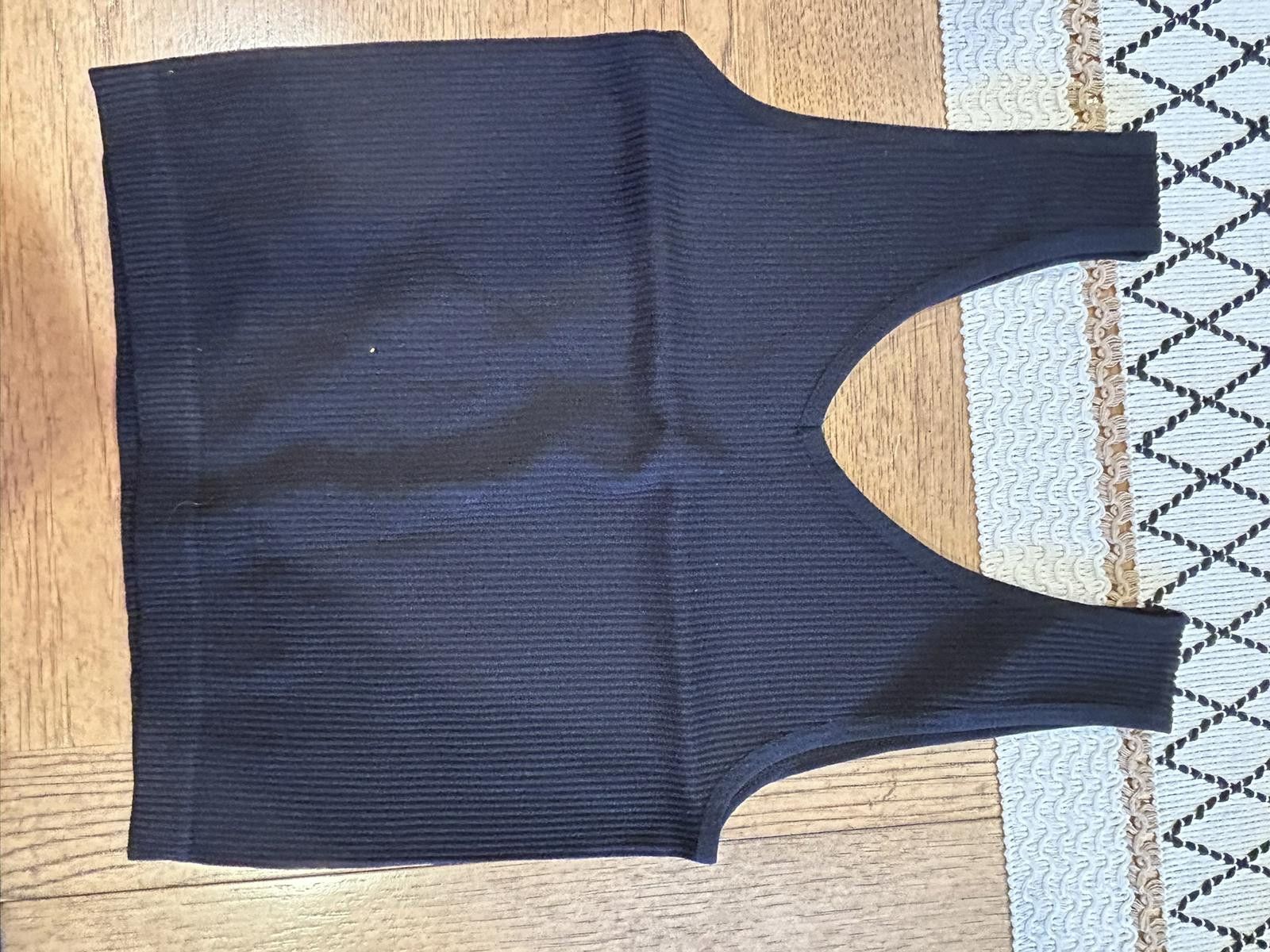 Other Adrian Ura Black Ribbed V-Neck Tank Top S/M Size S / US 4 / IT 40 - 4 Thumbnail