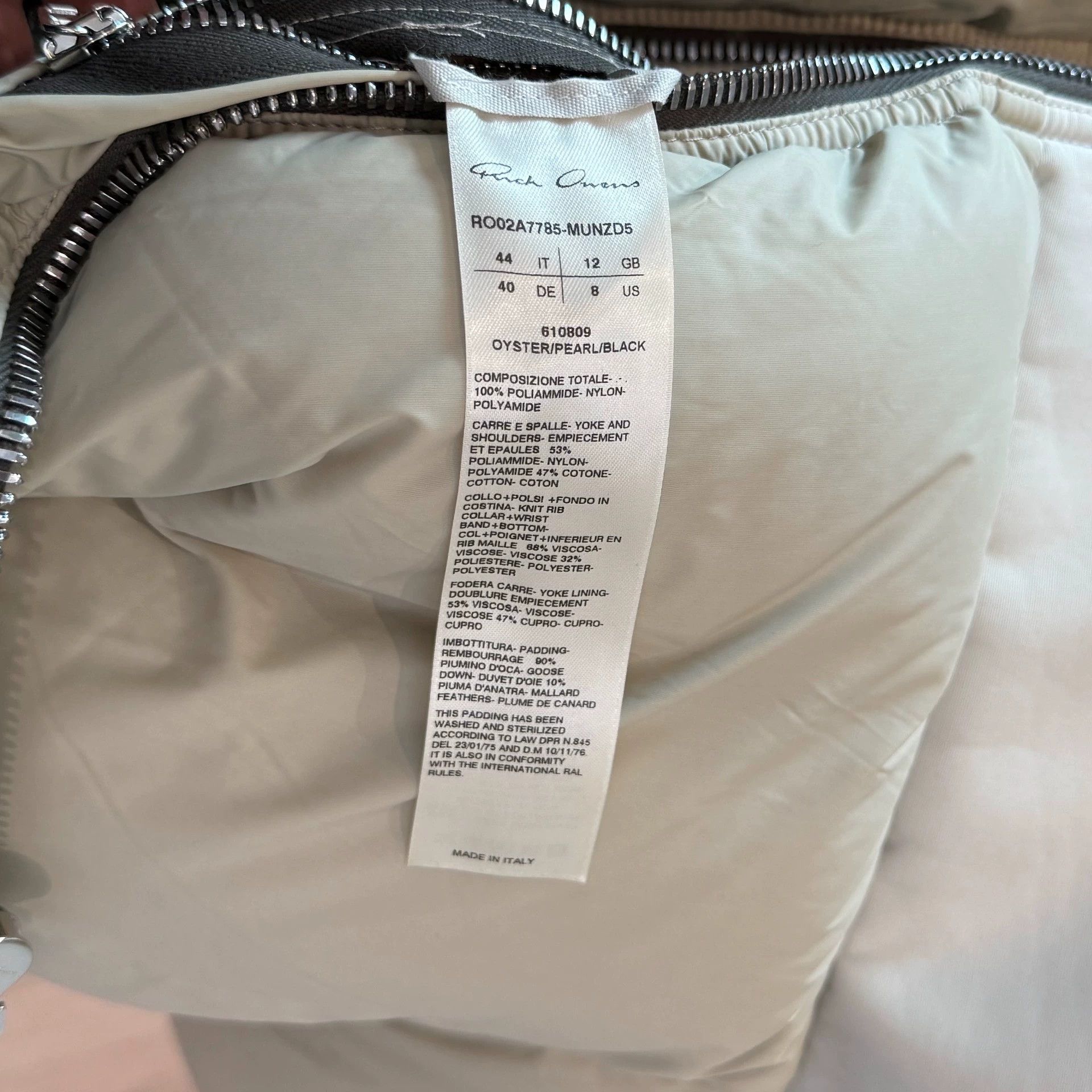 Rick Owens Rick Owens Cropped Bomber Padded Shoulder Down Jacket Size US S / EU 44-46 / 1 - 5 Thumbnail