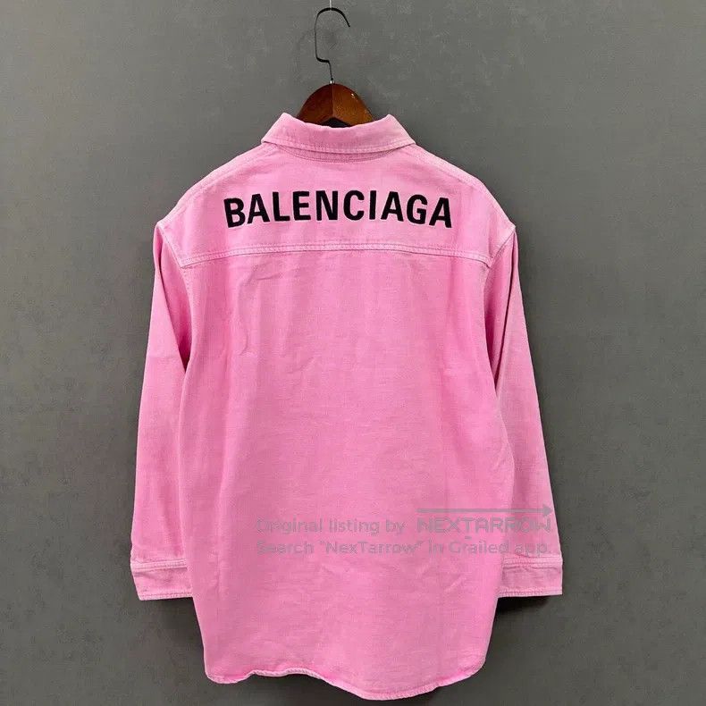 Balenciaga Pink Denim Shirt Jacket