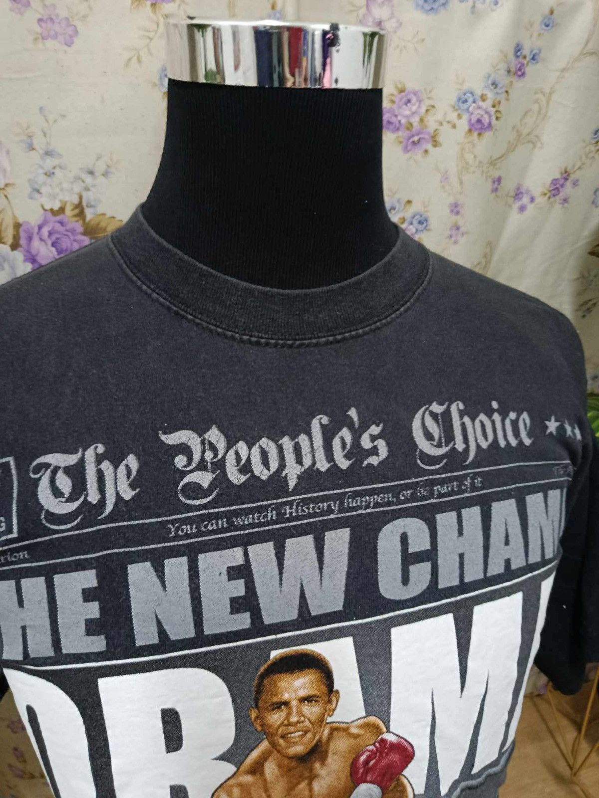 Vintage Rare vtg sun faded obama boxing tee Size US L / EU 52-54 / 3 - 6 Thumbnail