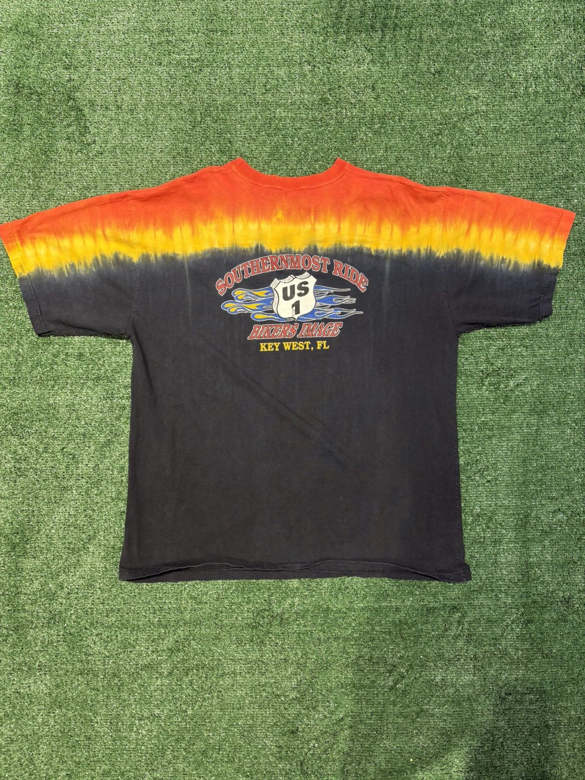 Vintage TIE DYE BIKER IMAGE TEE - SIZE XL - VINTAGE/Y2K MOTORCYCLE Size US XL / EU 56 / 4 - 2 Thumbnail