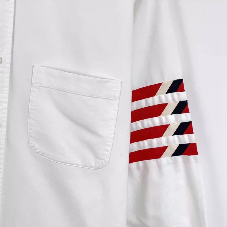 Thom Browne Thom browne White classic four-bar cotton lapel single-brea Size US L / EU 52-54 / 3 - 4 Thumbnail