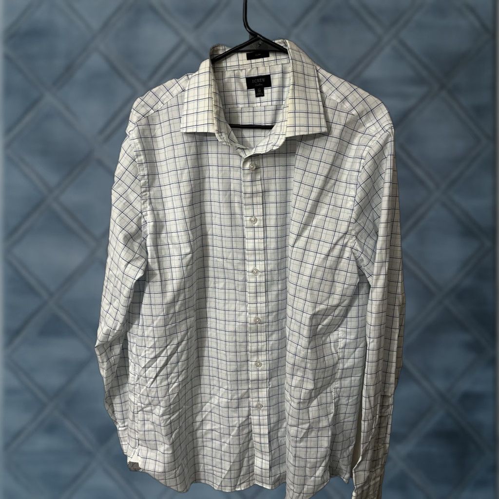 J.Crew J. Crew Ludlow Slim Button Up Shirt Mens 17-36 Regular Long Sleeve White Check Shirt Size US XL / EU 56 / 4 - 1 Thumbnail