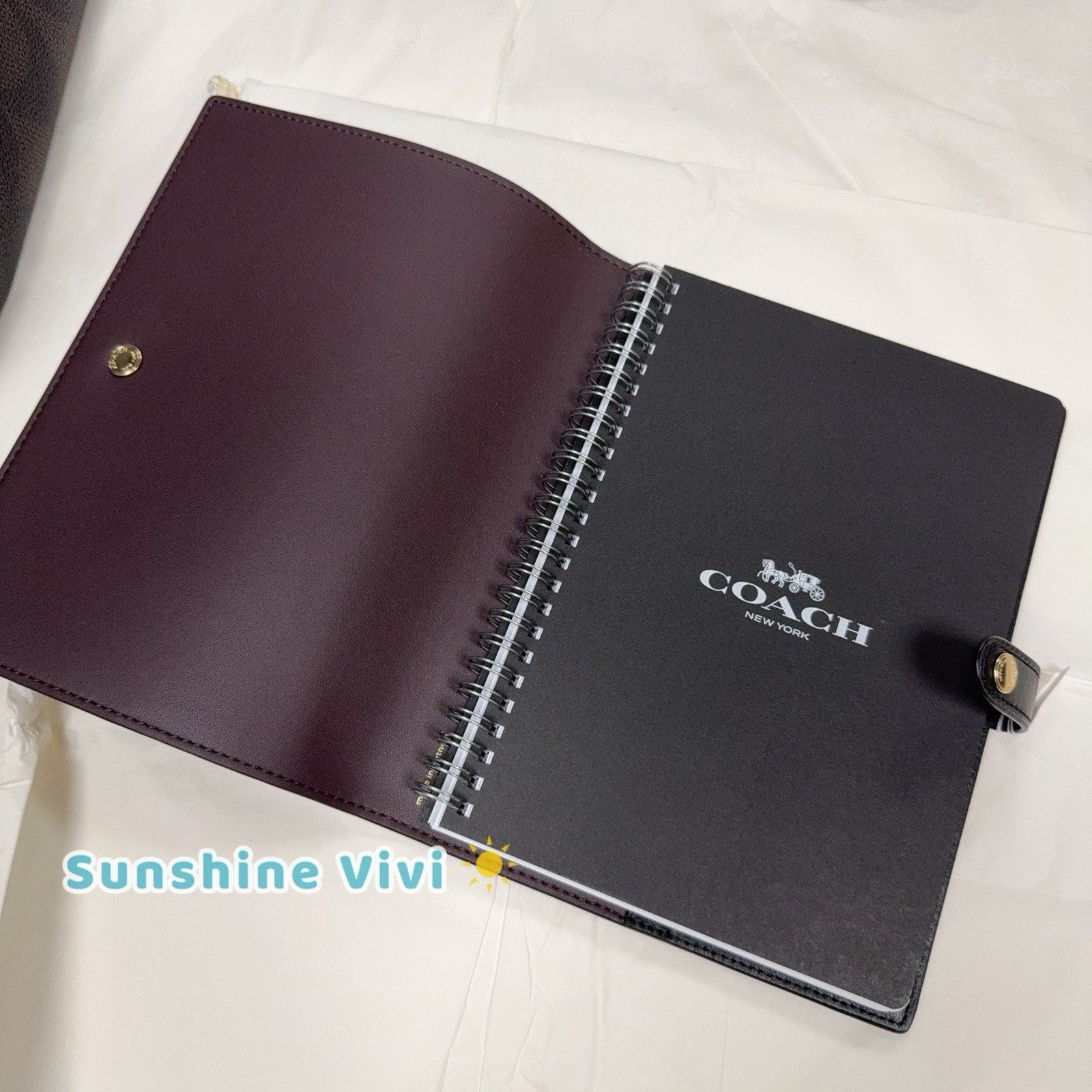 Coach NWT Coach Snap Notebook cz198 Walnut Black Smooth leather Size ONE SIZE - 3 Thumbnail