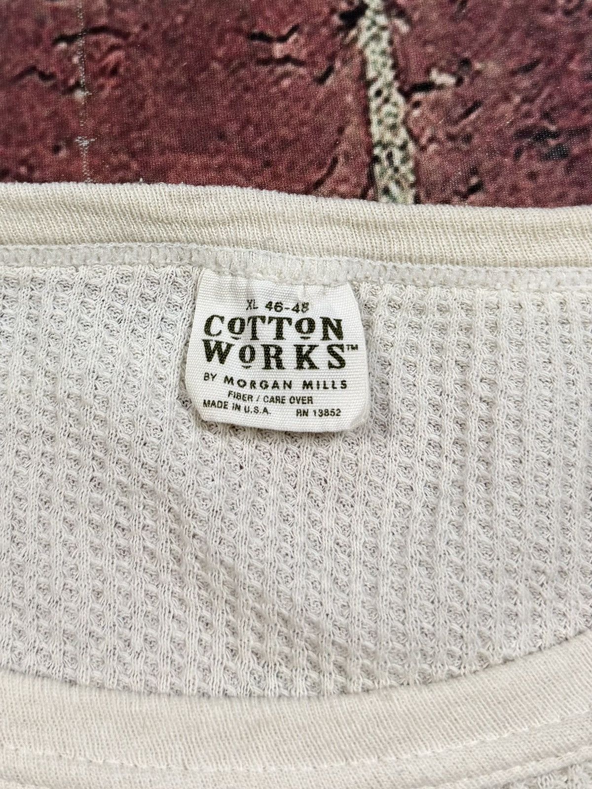 Other Vintage Morgan Mills Thermal Shirt Waffle Knit Cotton Works Size US XL / EU 56 / 4 - 7 Thumbnail