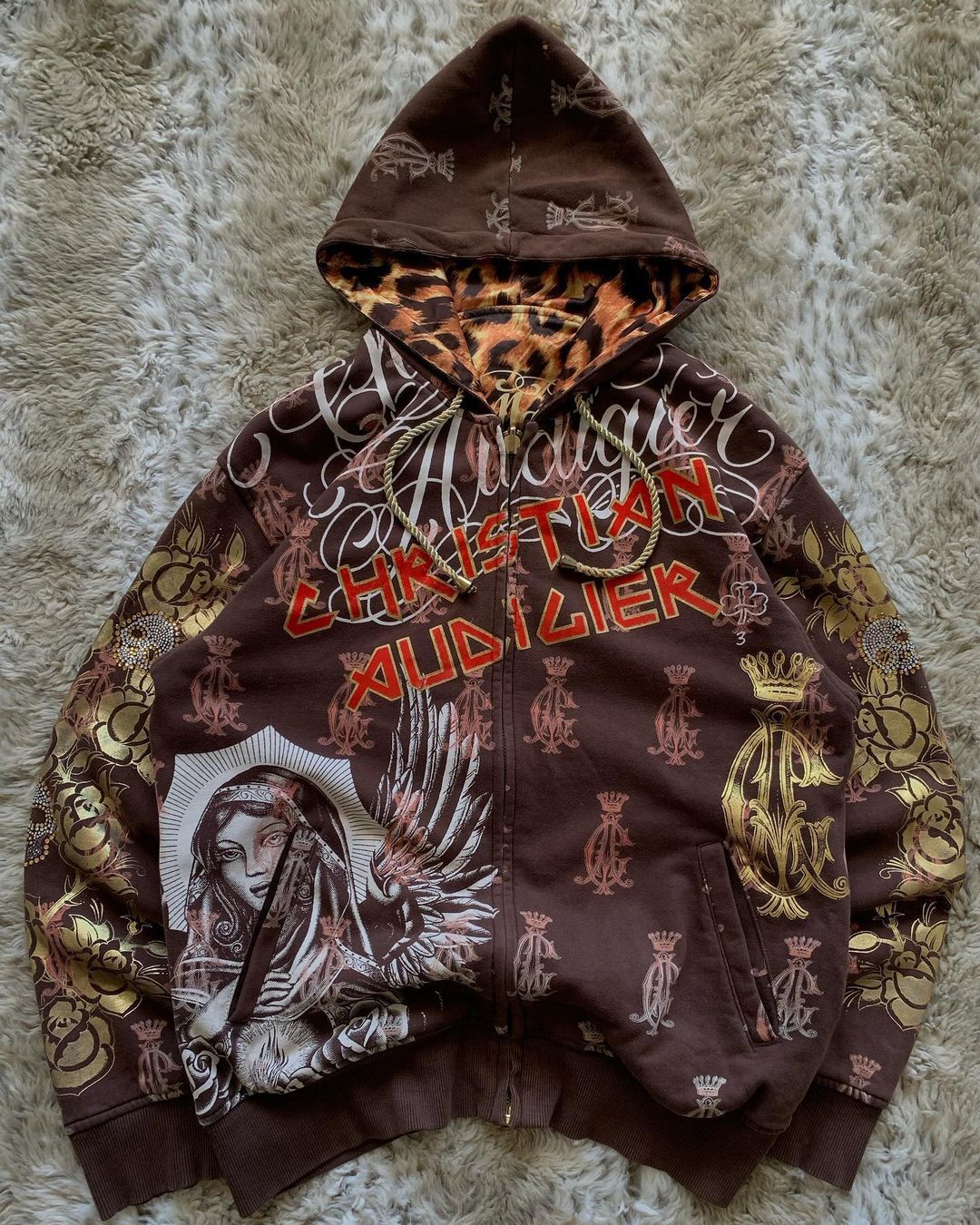 Christian Audigier Ed Hardy CHRISTIAN AUDIGIER REVERSIBLE ZIP UP HOODIE Grailed