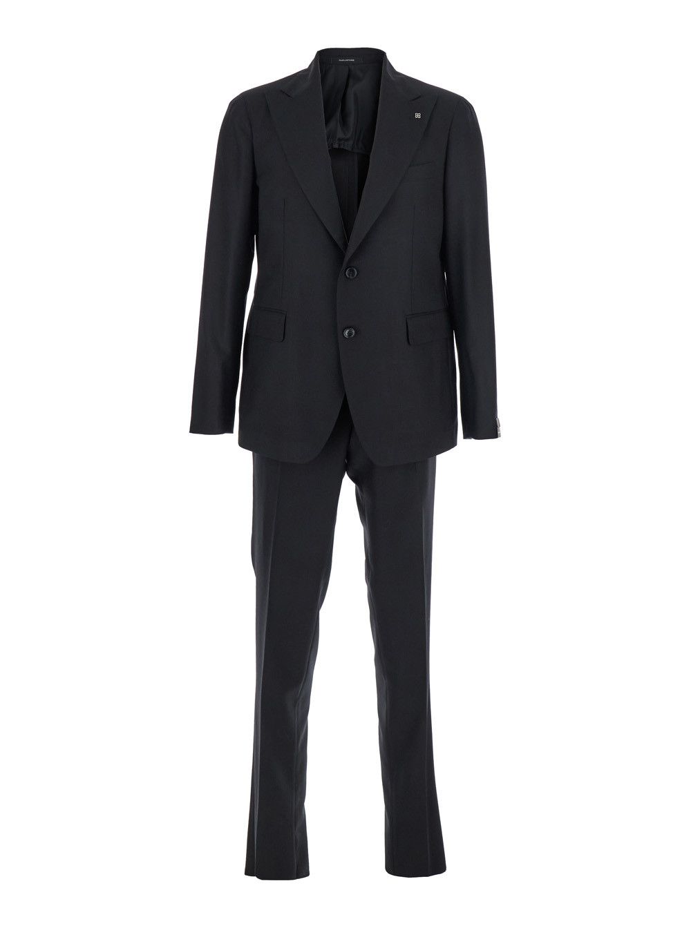 Tagliatore Black Single-Breasted Suit with Peak Revers in Wool Stretch Man Size US L / EU 52-54 / 3 - 1 Thumbnail