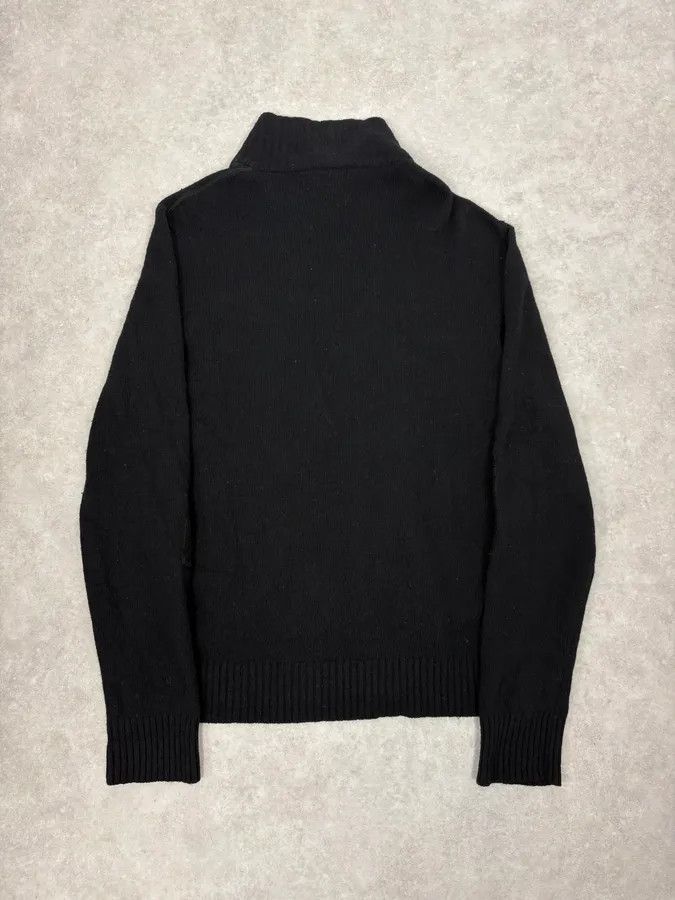 Dolce & Gabbana 2000s Dolce & Gabbana Black Asymmetrical Zip Wool Sweater Size US L / EU 52-54 / 3 - 6 Thumbnail