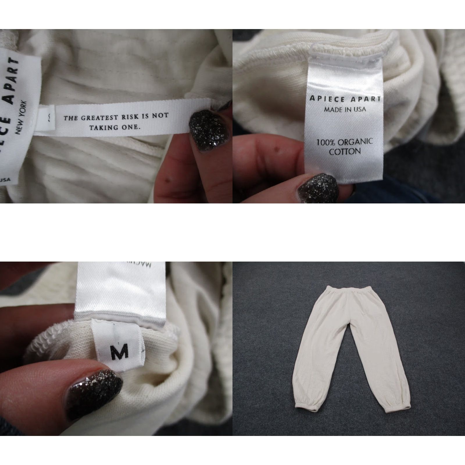 Apiece Apart Apiece Apart Joggers Womens M White Sweatpants Lounge Active USA Made Size 32" / US 10 / IT 46 - 8 Thumbnail