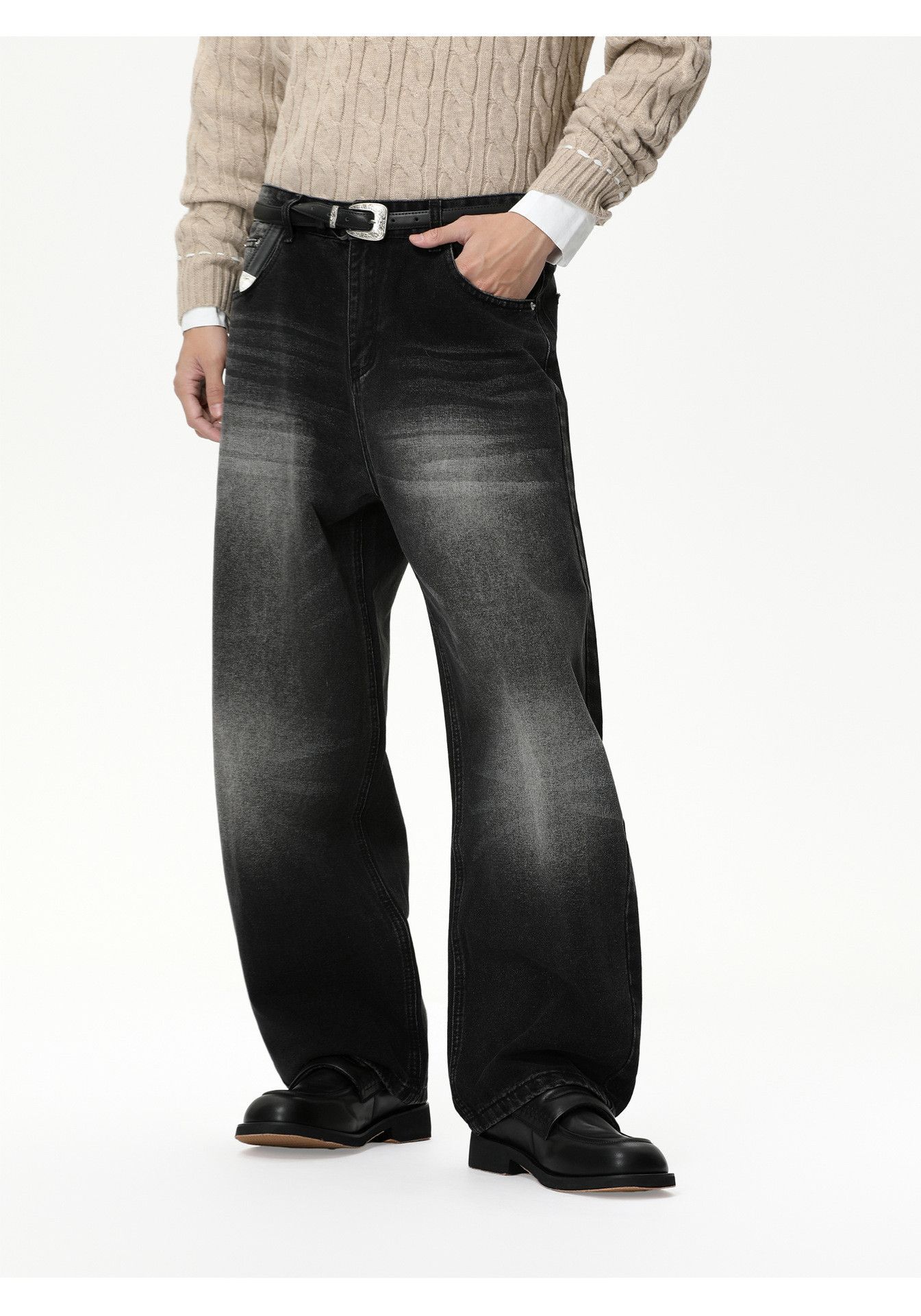 Japanese Brand Japanese retro style Vibe washed wide-leg curved jeans Size US 32 / EU 48 - 1 Thumbnail