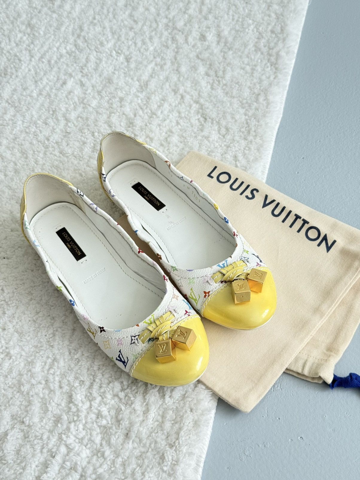 Louis Vuitton × Takashi Murakami LOUIS VUITTON White Monogram Multicolor Ballet Flats Ledies Size US 7 / IT 37 - 2 Thumbnail