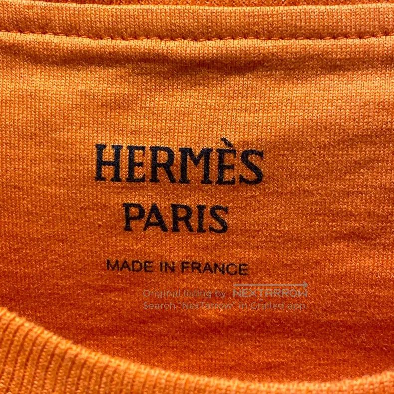 Hermes Hermes Orange Embroidered Logo Pocket Short Sleeve Size S / US 4 / IT 40 - 3 Thumbnail