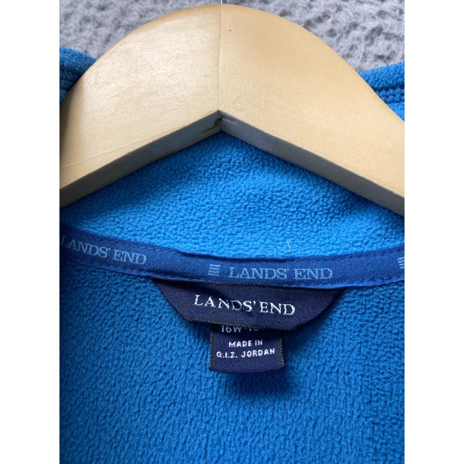 Lands' End Lands' End Lands End 1X Dark Aqua Fleece Jacket Zip Pockets Lightweight /153-24 Polyester Solid 1/4 Zip Slim Fleece Jacket Women Plus Size Size XL / US 12-14 / IT 48-50 - 3 Thumbnail