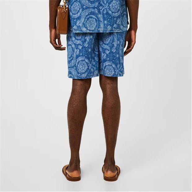 Versace o1g2r1mq0824 Drawstring Baroque Short in Blue Size US 34 / EU 50 - 5 Thumbnail