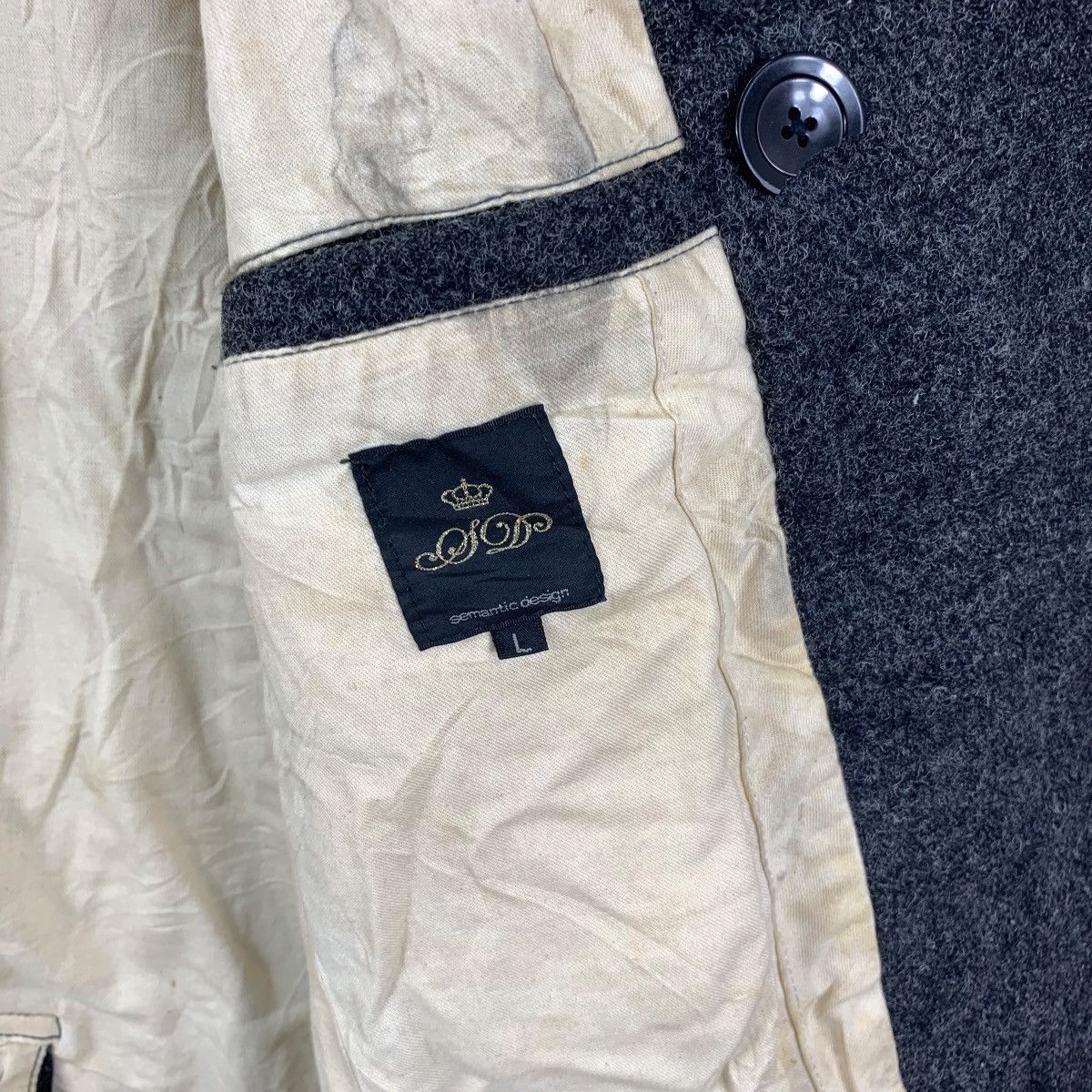 semanticdesign SEMANTIC DESIGN JAPAN Double Breasted Pea Coat Chore Jacket Size US L / EU 52-54 / 3 - 9 Thumbnail