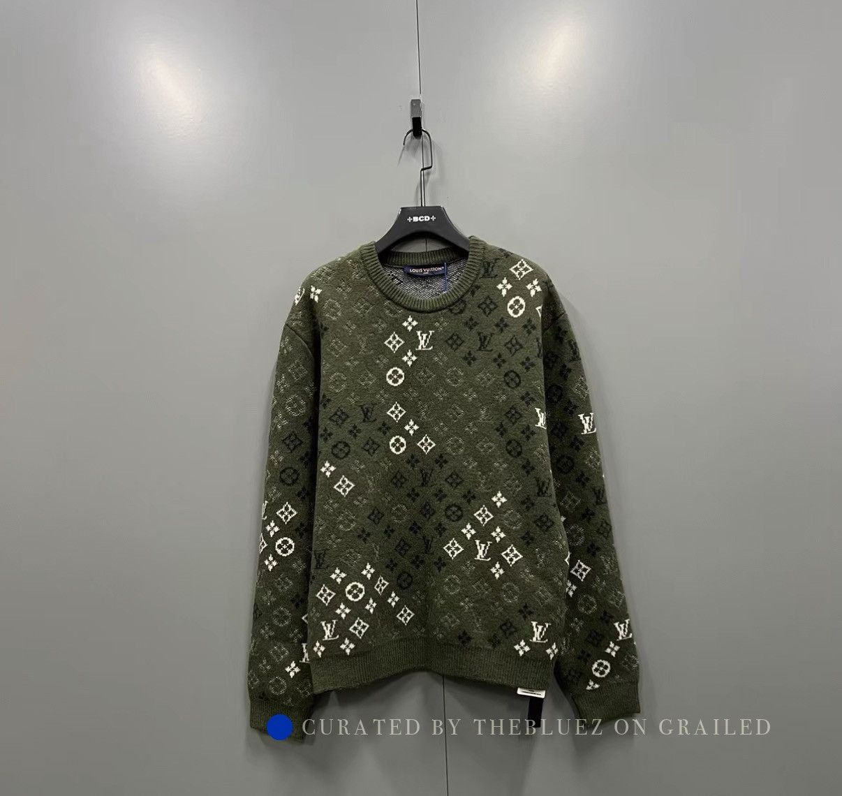 Louis Vuitton Monogram Crew Neck Knit Sweater in Green Size US XXL / EU 58 / 5 - 1 Thumbnail