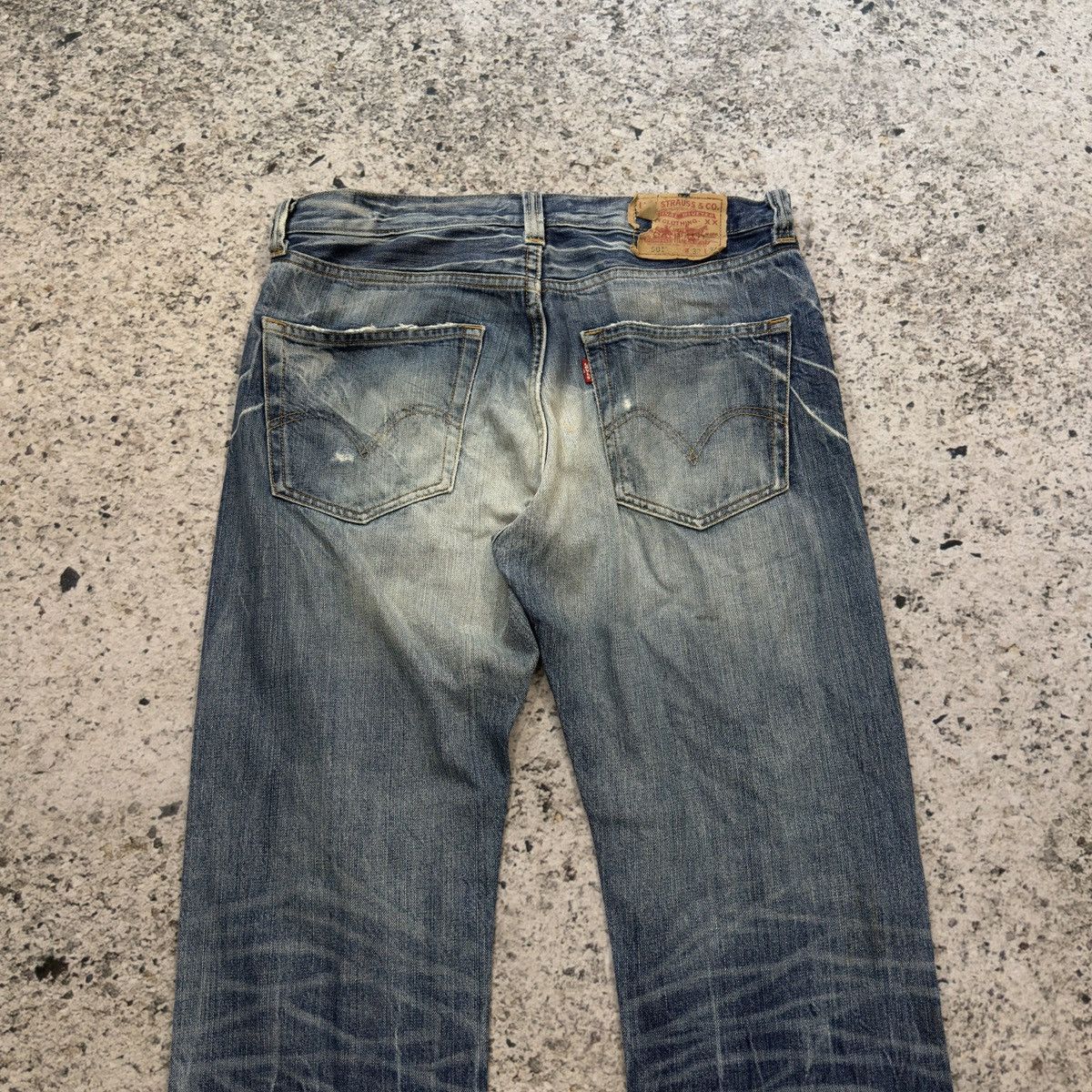 Vintage Levi's 501 Thrashed Sun Faded Distressed Jeans ERD Grunge Size US 34 / EU 50 - 11 Thumbnail