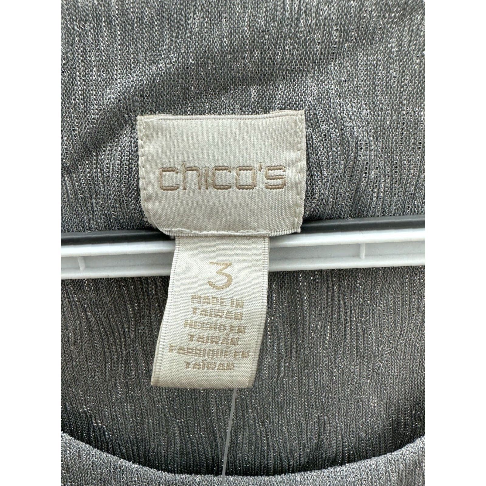 Vintage Chicos Shirt Womens Size 3 Gray Metallic Ultimate Layer Long Sleeve Seagull NWTS Size XS / US 0-2 / IT 36-38 - 7 Thumbnail