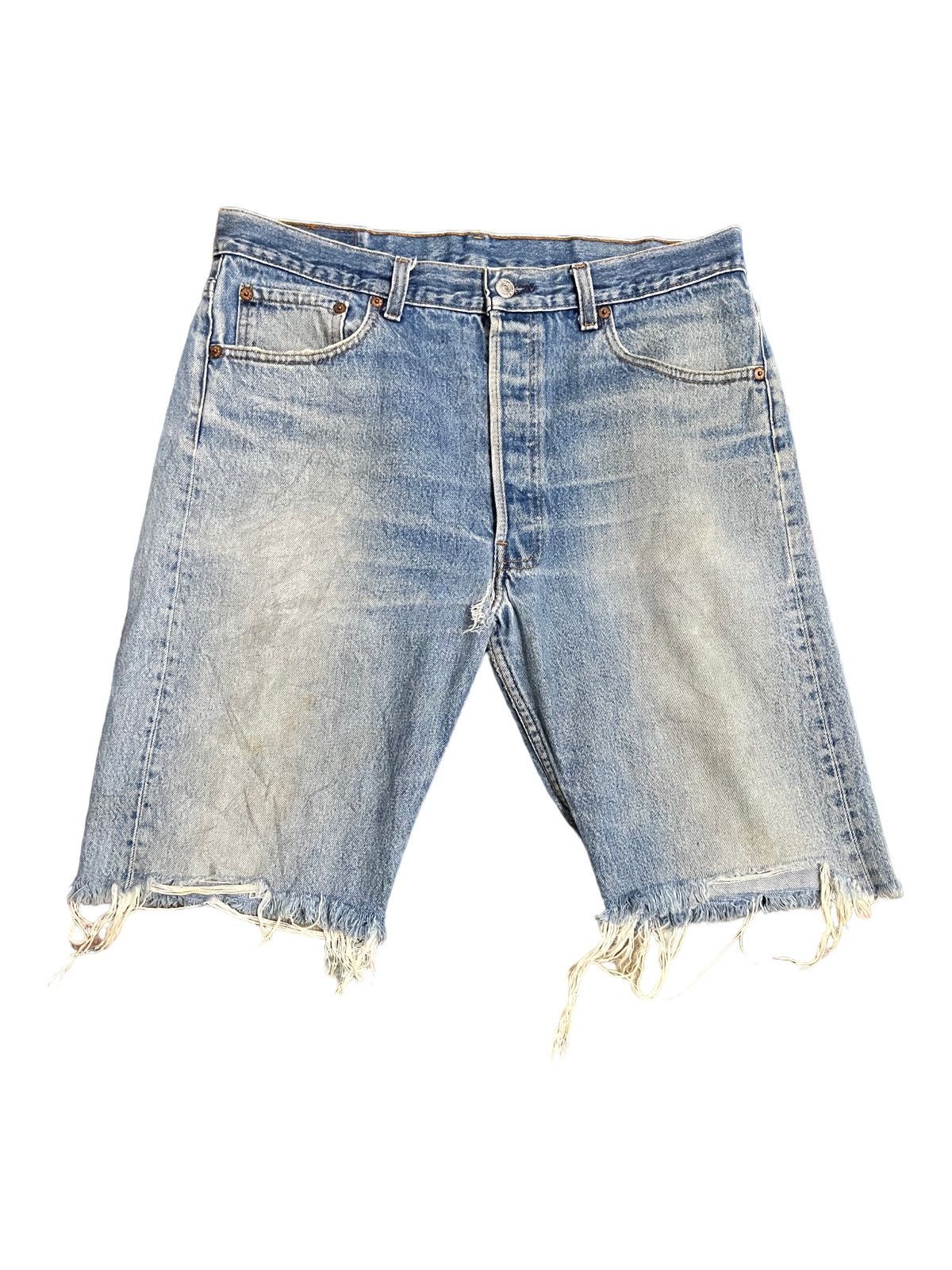 LVC × Levi's Vintage Clothing Vintage USA 90’s Levi’s 501 Button Fly Cut Off Shorts Size US 35 - 1 Thumbnail