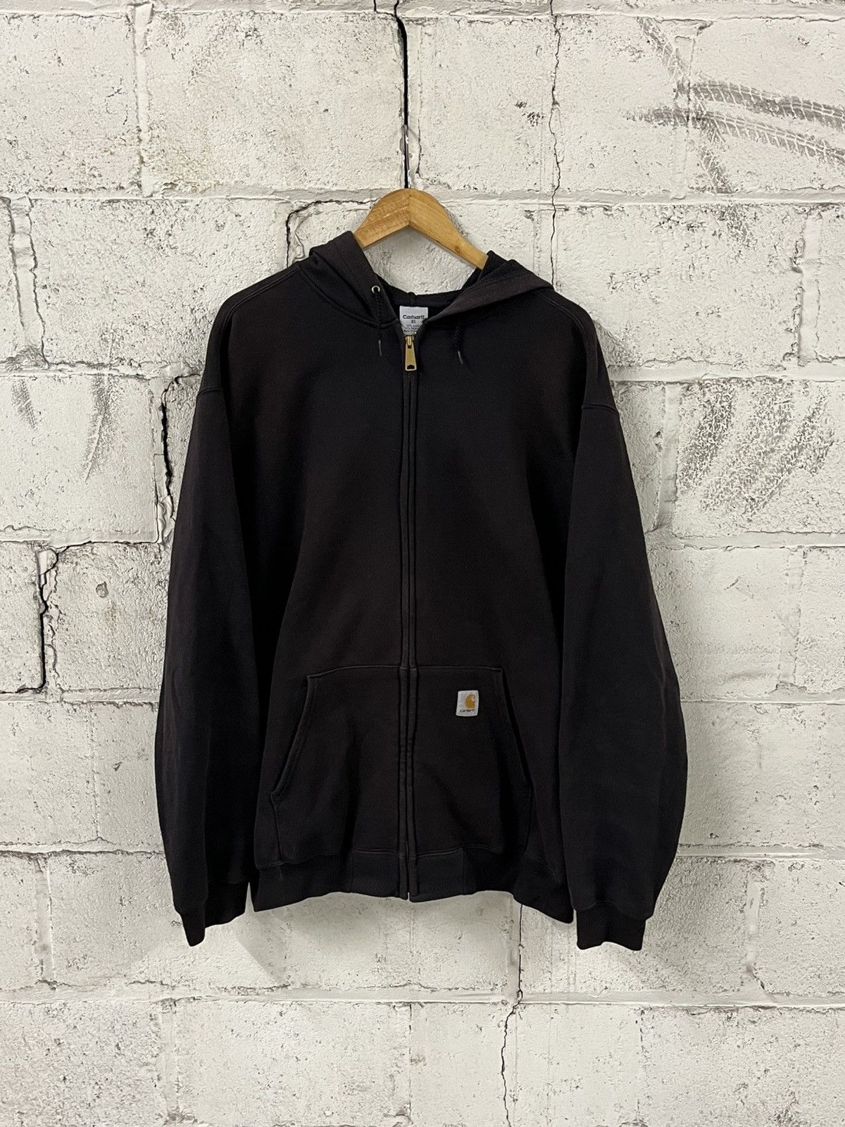 Vintage Carhartt Zip Up Hoodie Sweater sweatshirt faded