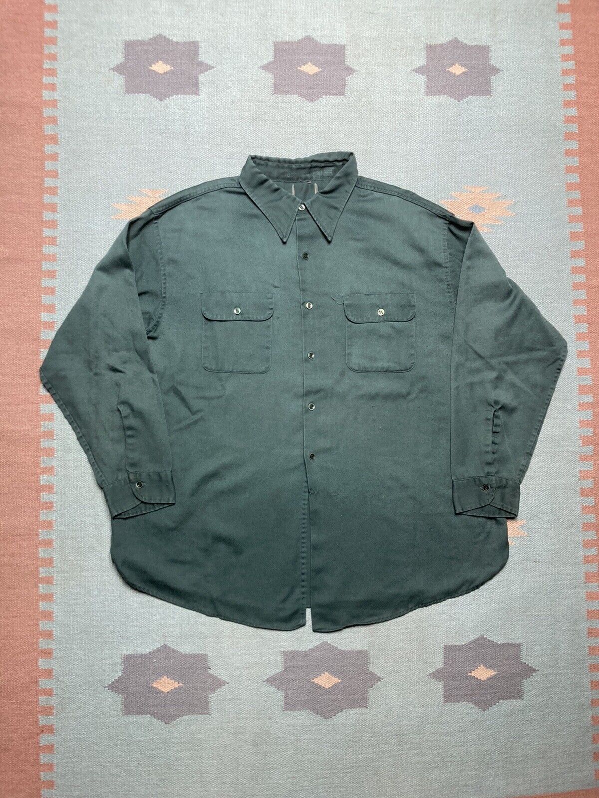 Vintage VTG 50s 60s work shirt twill selvedge gussets Union made XXL Size US XXL / EU 58 / 5 - 1 Thumbnail