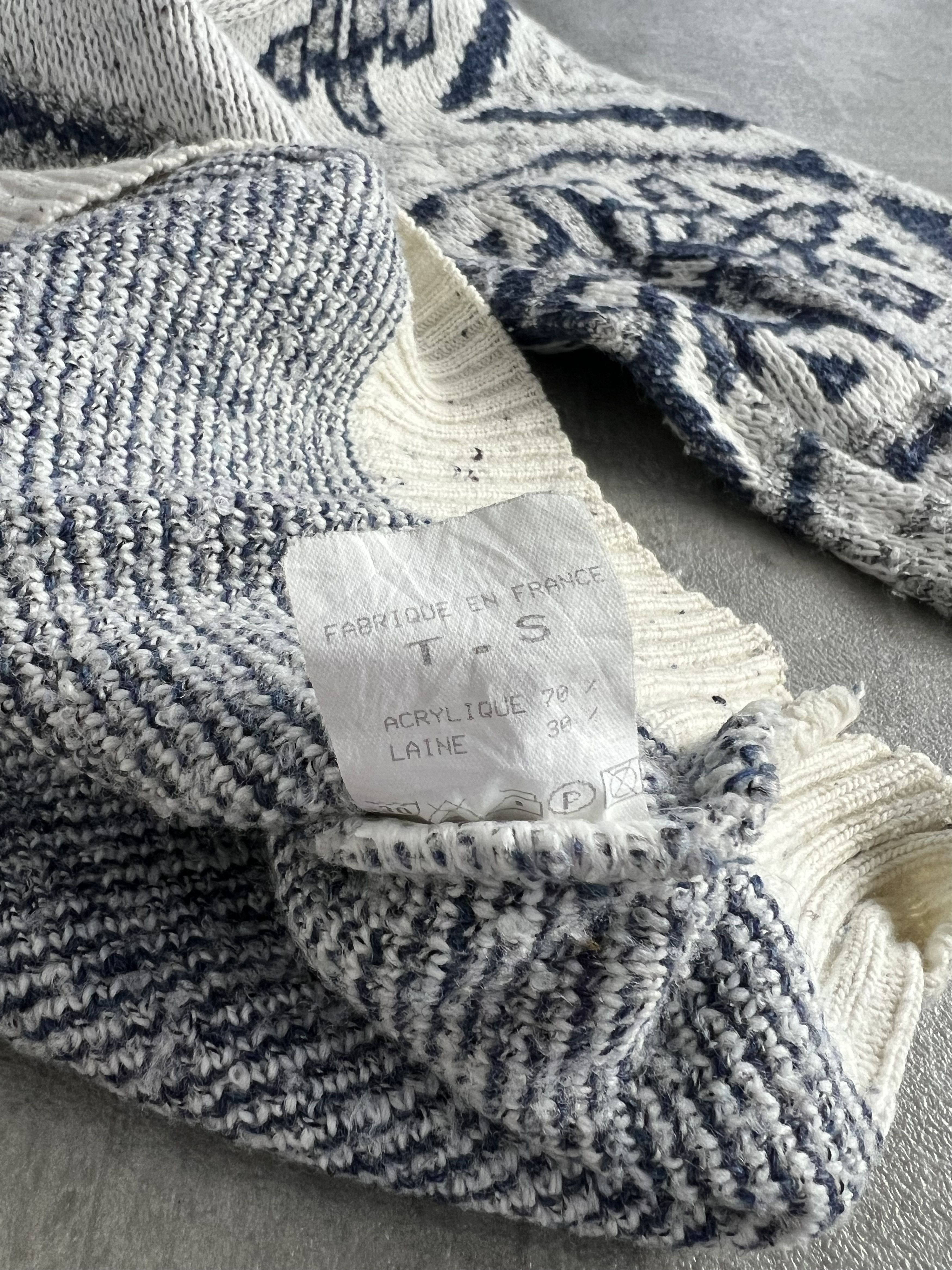 Vintage Armand Thiery Pattern Knit White Made In France Small Size US S / EU 44-46 / 1 - 6 Thumbnail